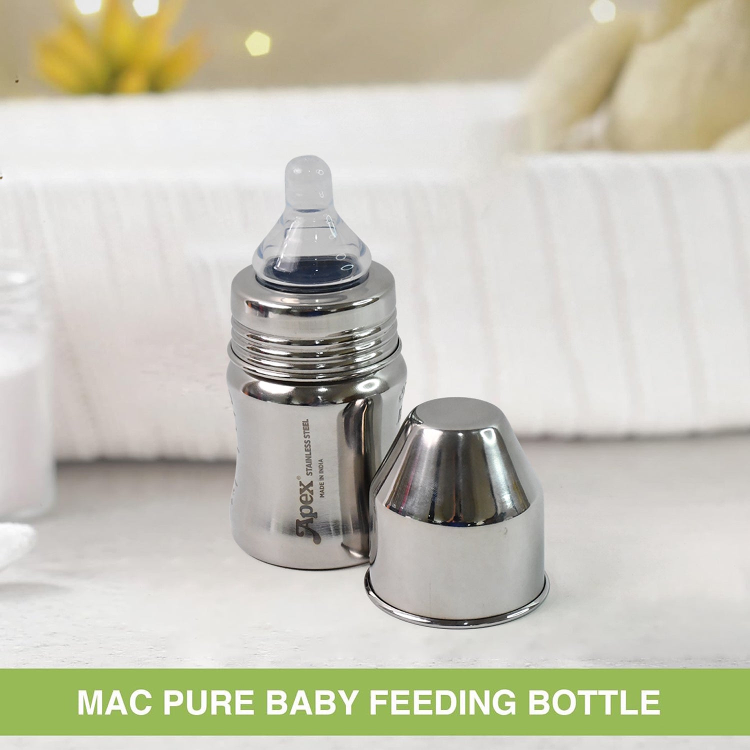 Apex Premium Stainless Steel Baby Feeding Bottle 125ml