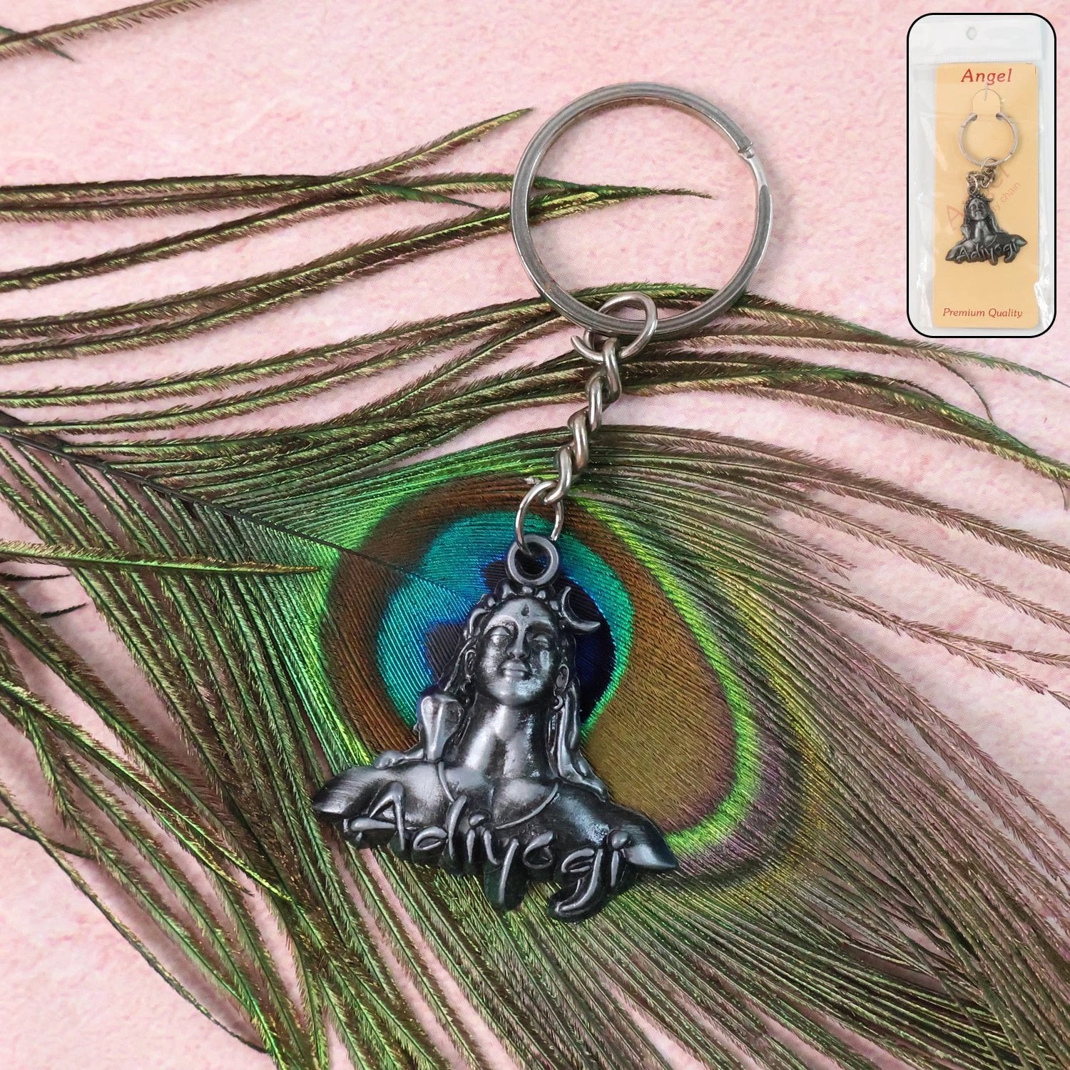 Adiyogi Shiva Face Metal Keychain by Wukusy