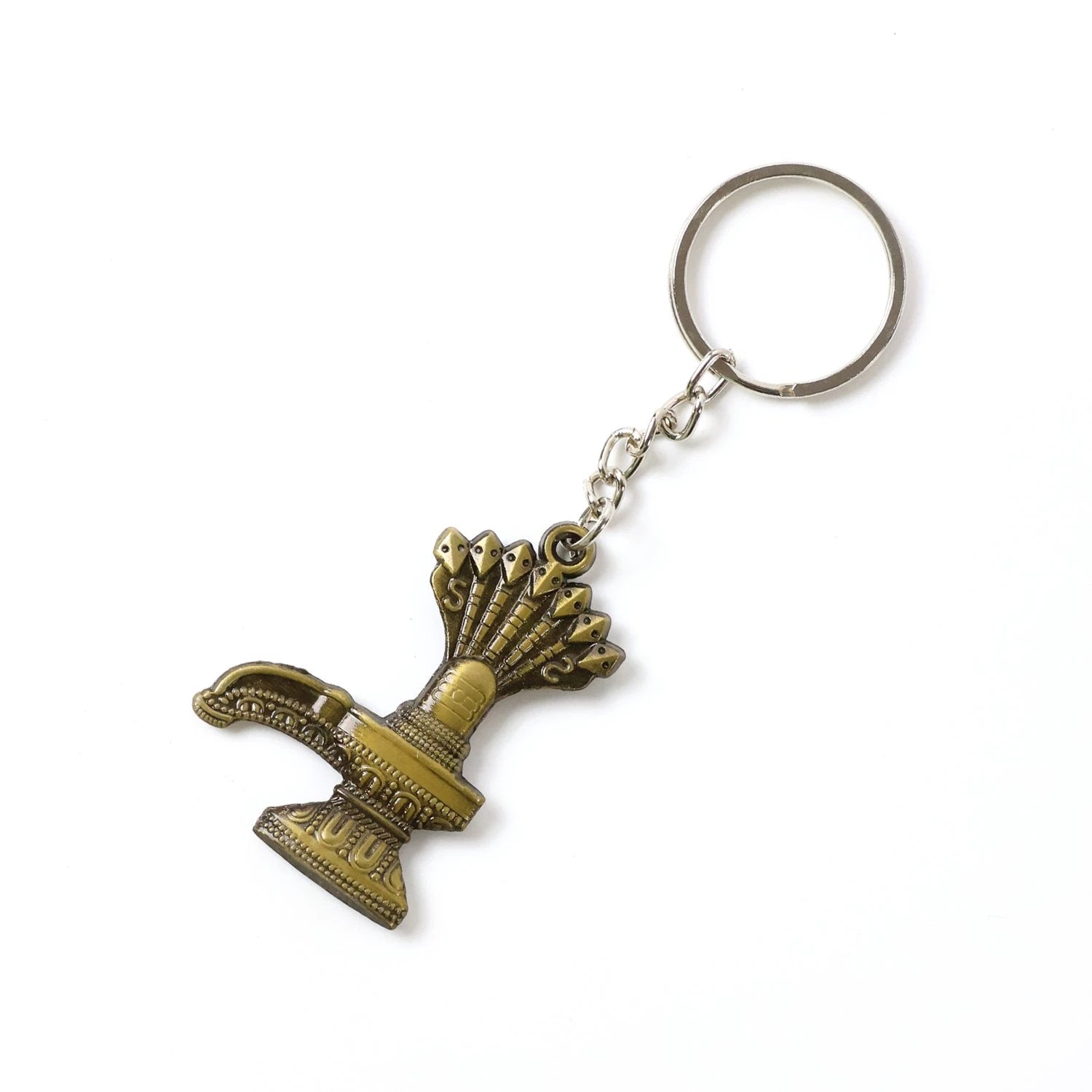 Lord Shiva Shivaling Metal Keychain - Antique Finish by Wukusy