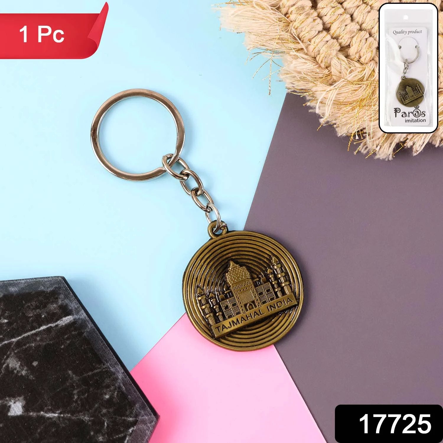 Premium Taj Mahal India Souvenir Keychain (1 Pc) by Wukusy