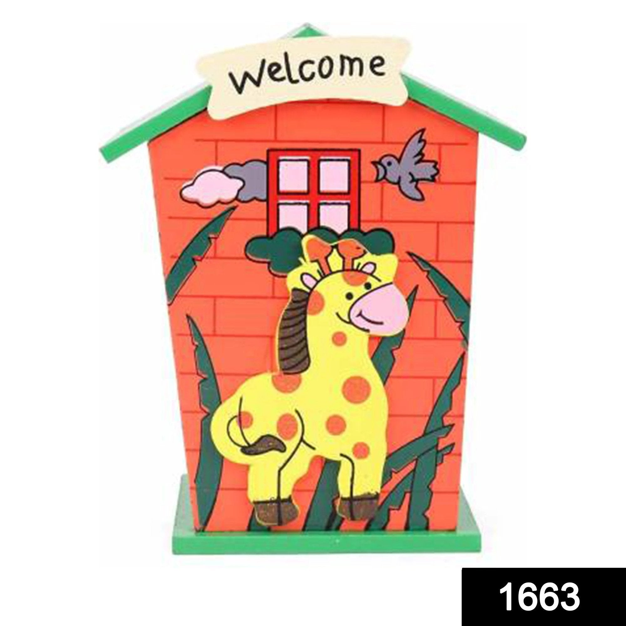 House Shaped Wooden Piggy Bank - 69KART