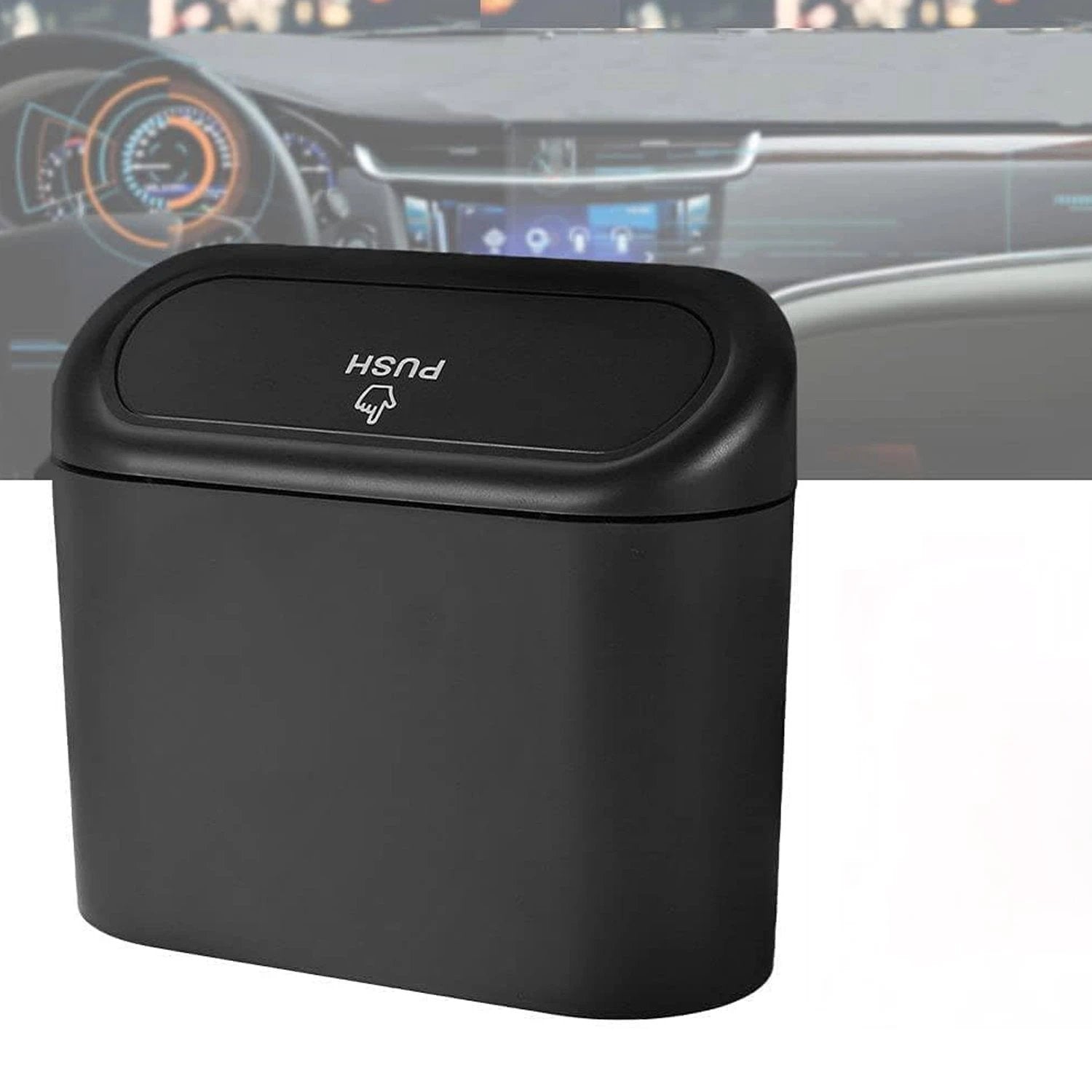 Mini Car Trash Can With Lid Waterproof Car Trash Bin Storage Box (1 Pc) - 69kart