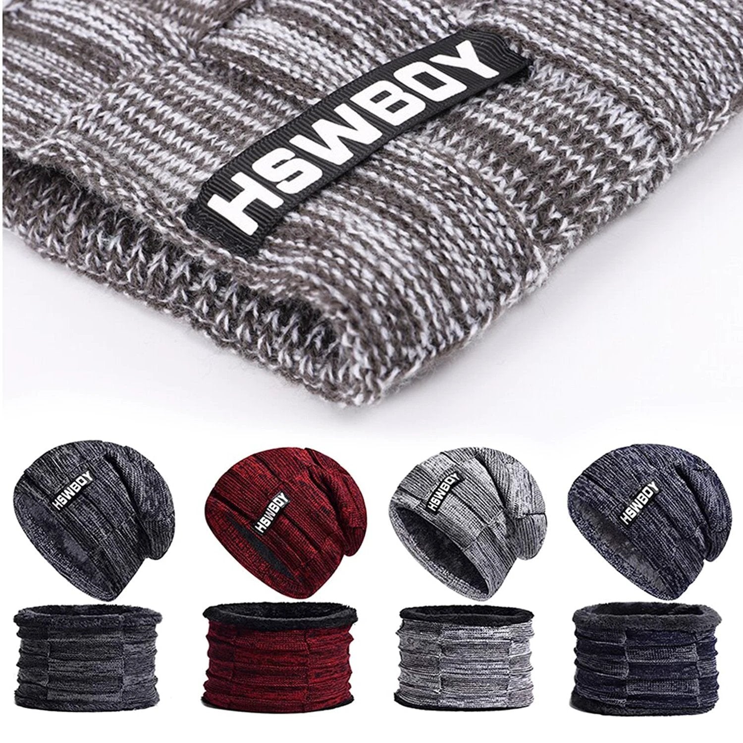 6066 Ultra Soft Unisex Woollen Beanie Cap Plus Muffler Scarf - 69kart