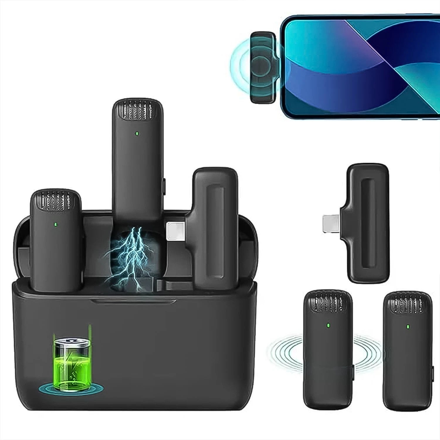 Wireless Microphones Collar Mic For All Smart Phone  Type-c  (1 Set) - 69KART