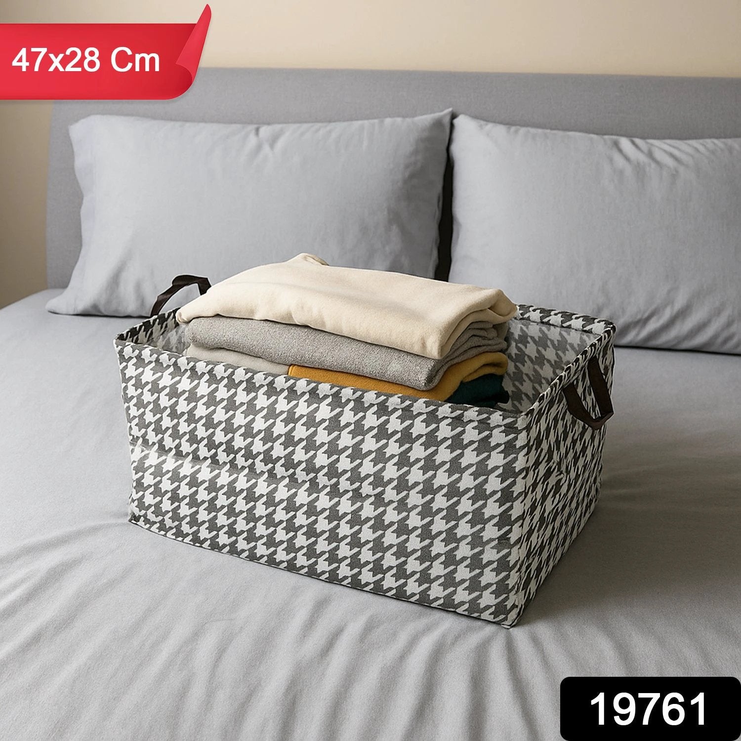 Foldable Fabric Storage Box With Handles (47  28 Cm) - 69kart