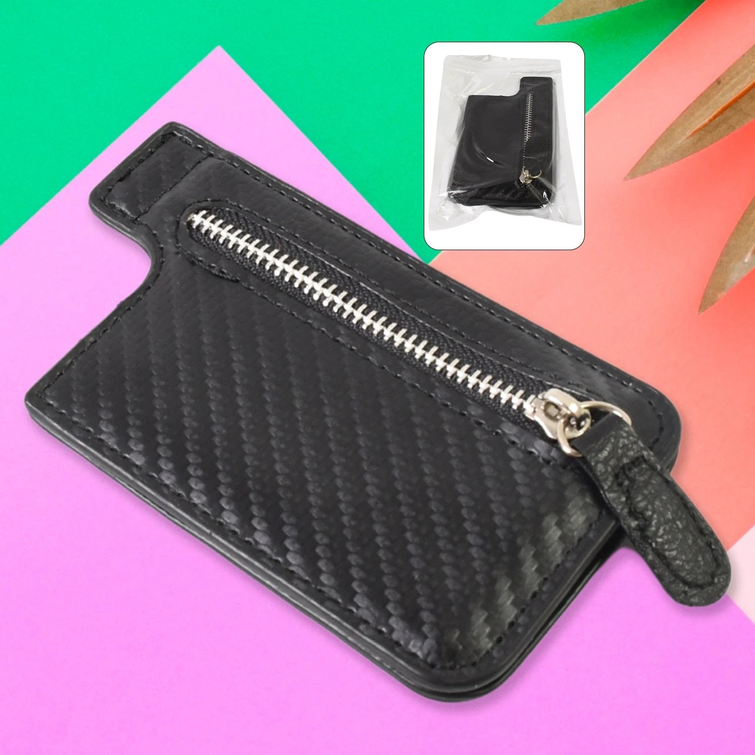 Black Adhesive Card Phone Holder Card Wallet Phone Attachment (1 Pc) by Wukusy