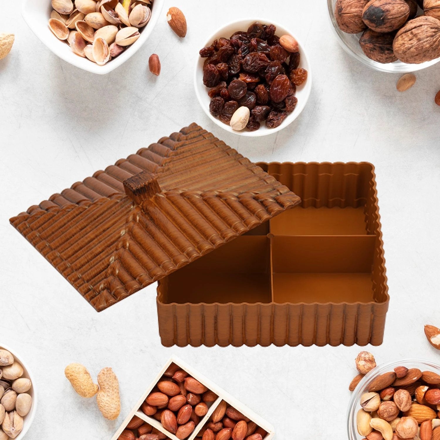Plastic Multipurpose Dry Fruit Chocolates Mouth Box (1 Pc) - 69KART