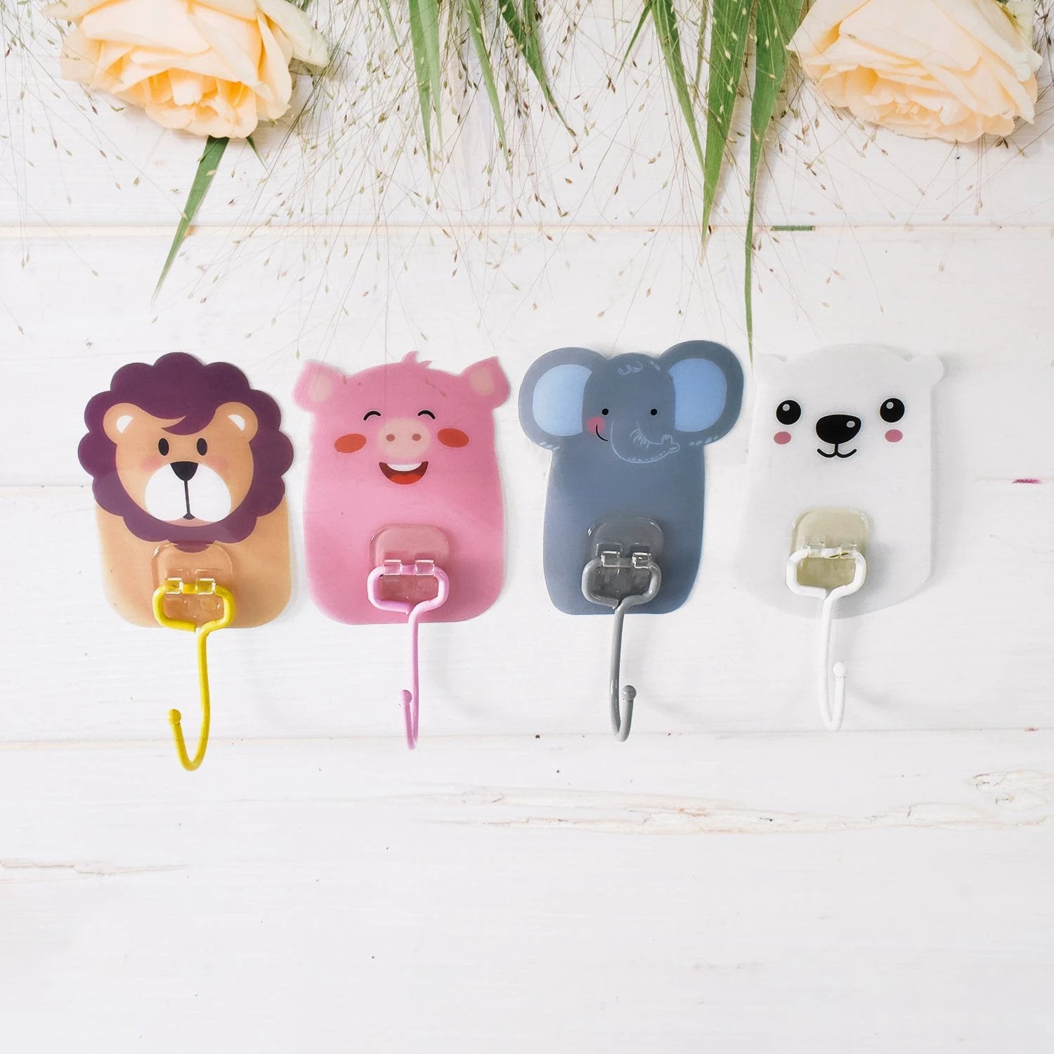 Wall Mounted Cartoon Hooks Self Adhesive Hooks (10 Pcs Set) by Wukusy