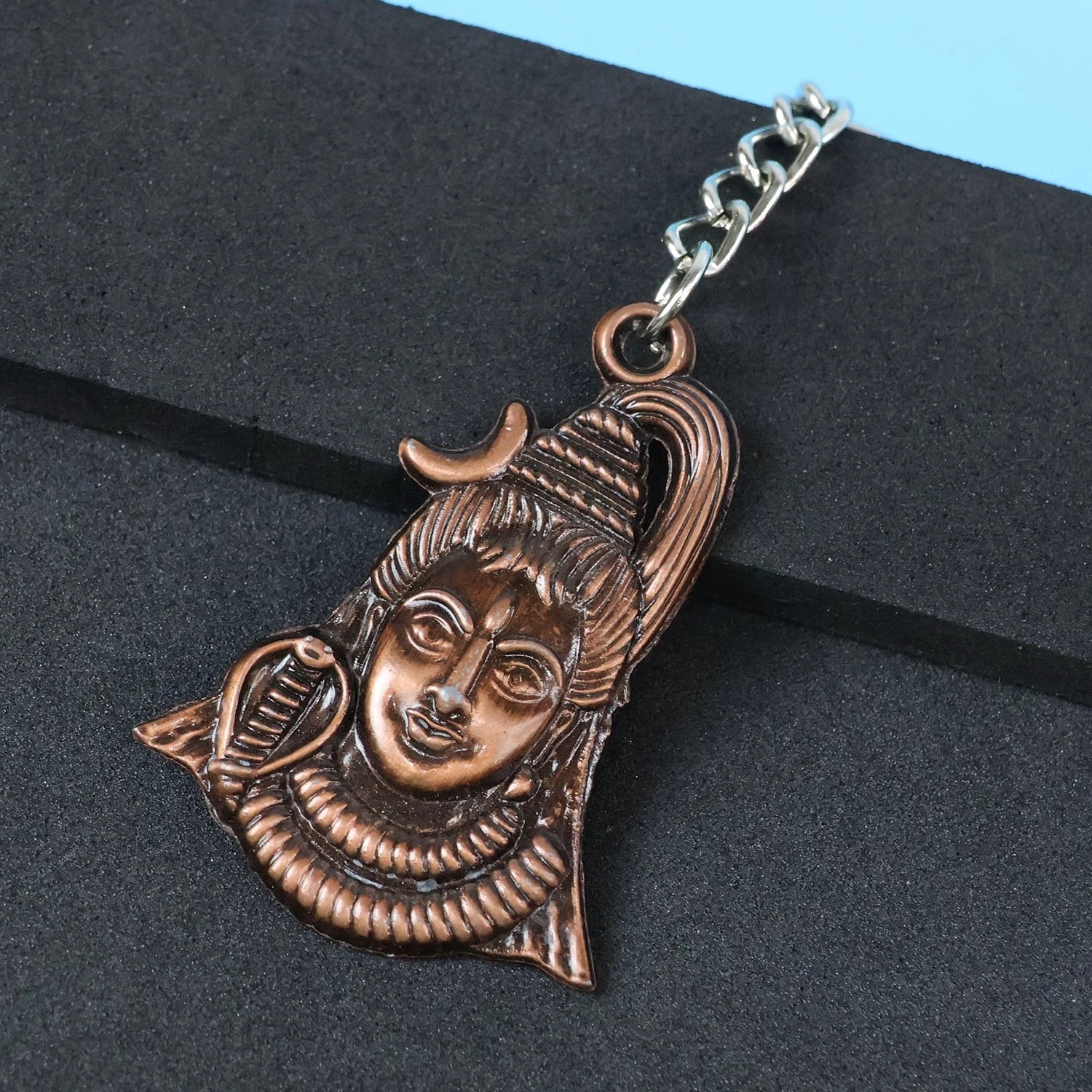 Lord Shiva Face Antique Finish Keychain by Wukusy