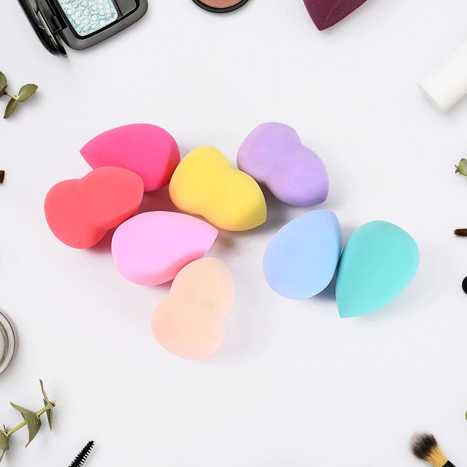 Makeup Beauty Powder Puff (8 Pcs Set  With Case  Mix Color) - 69KART