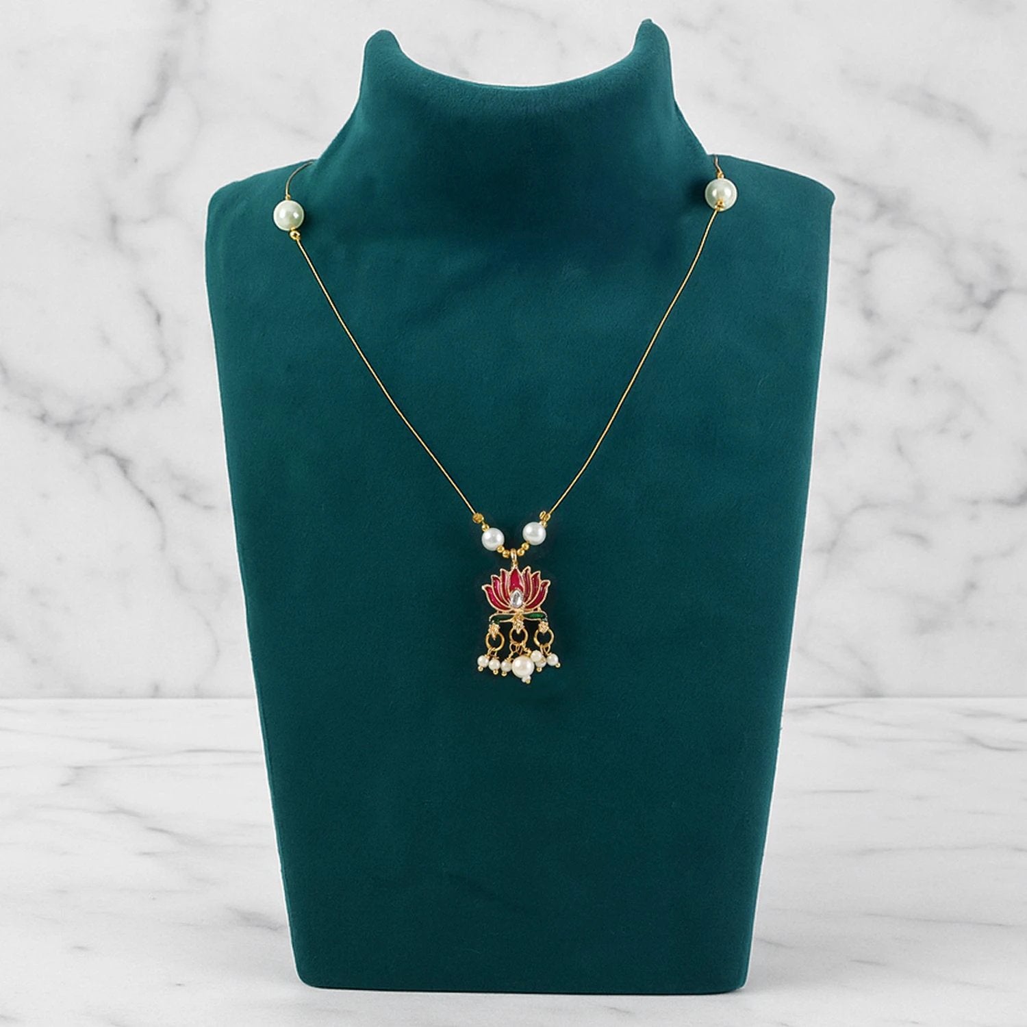 Traditional Lotus Motif Pendant Chain (1 Pc) by Wukusy