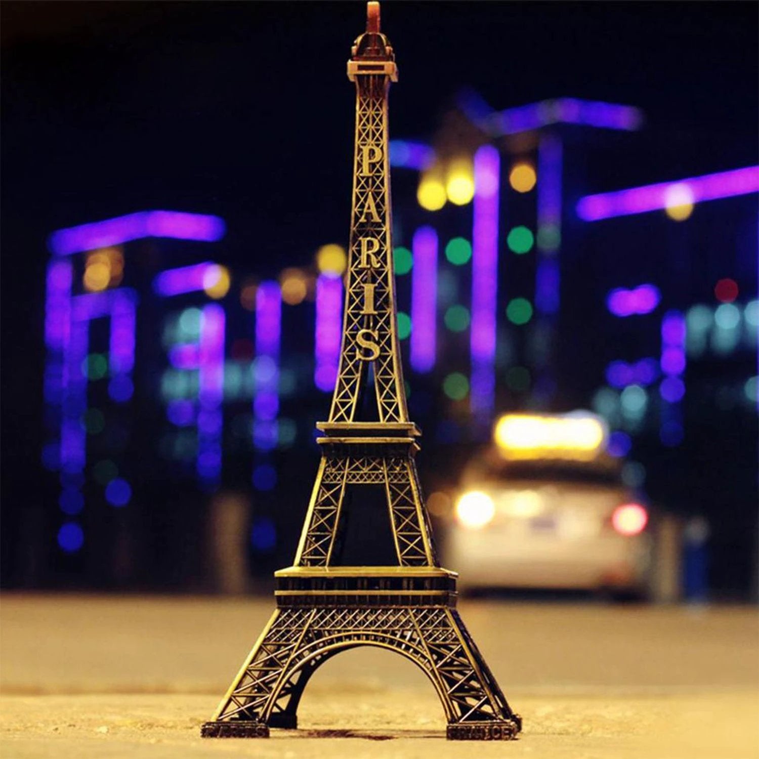 4733 Antique Finish 3d Metal Paris Eiffel Tower Metal Craft Famous Landmark Building Metal Statue Cabinet Office Gifts Decorative Showpiece. by Wukusy