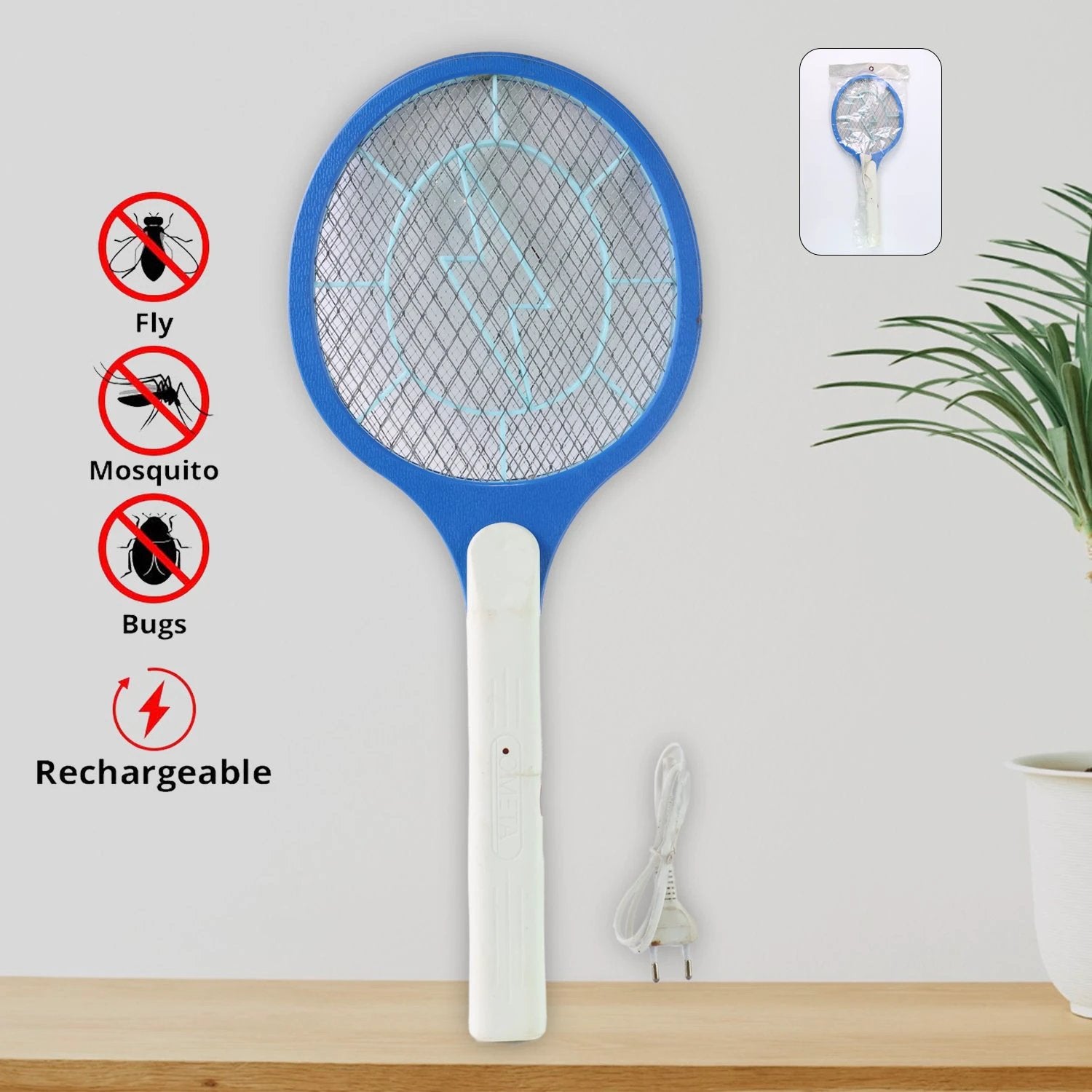 9108 Anti Mosquito Racquet Rechargeable Insect Killer Bat With Led Light by Wukusy