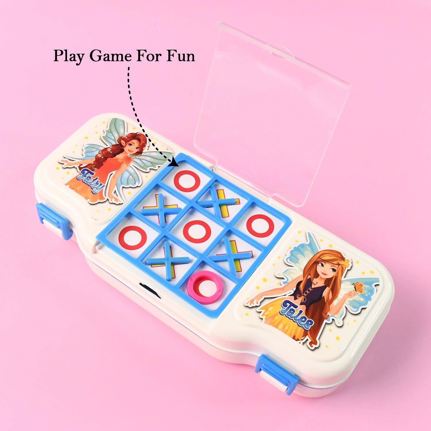 Kids Pencil Box With Built-in Tic Tac Toe Game - 69KART