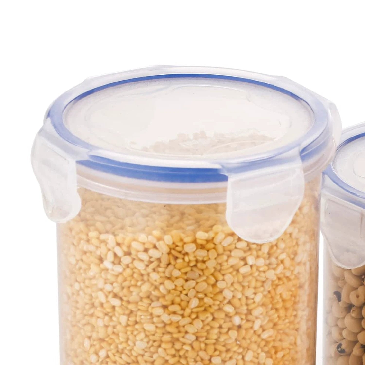 5828 Round Plastic Airtight Food Storage Containers With Leak Proof Locking Lid Storage Container Set Of 3( Approx Capacity 500ml1000ml1500ml Transparent) - 3 Pc Set by Wukusy
