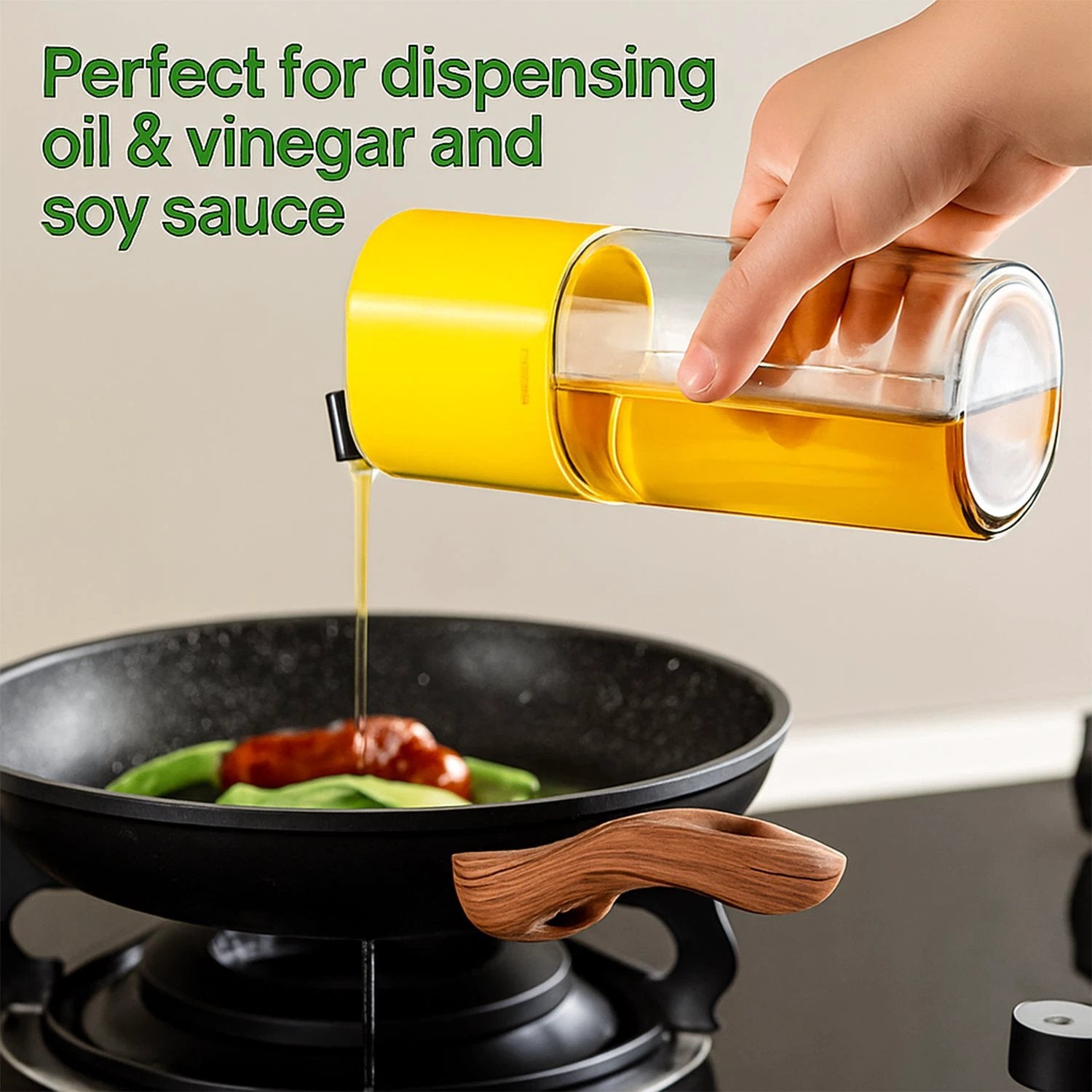 500 Ml Automatic Oil Dispenser Bottle With One-touch Controlled Pour Spout (1 Pc) - 69kart