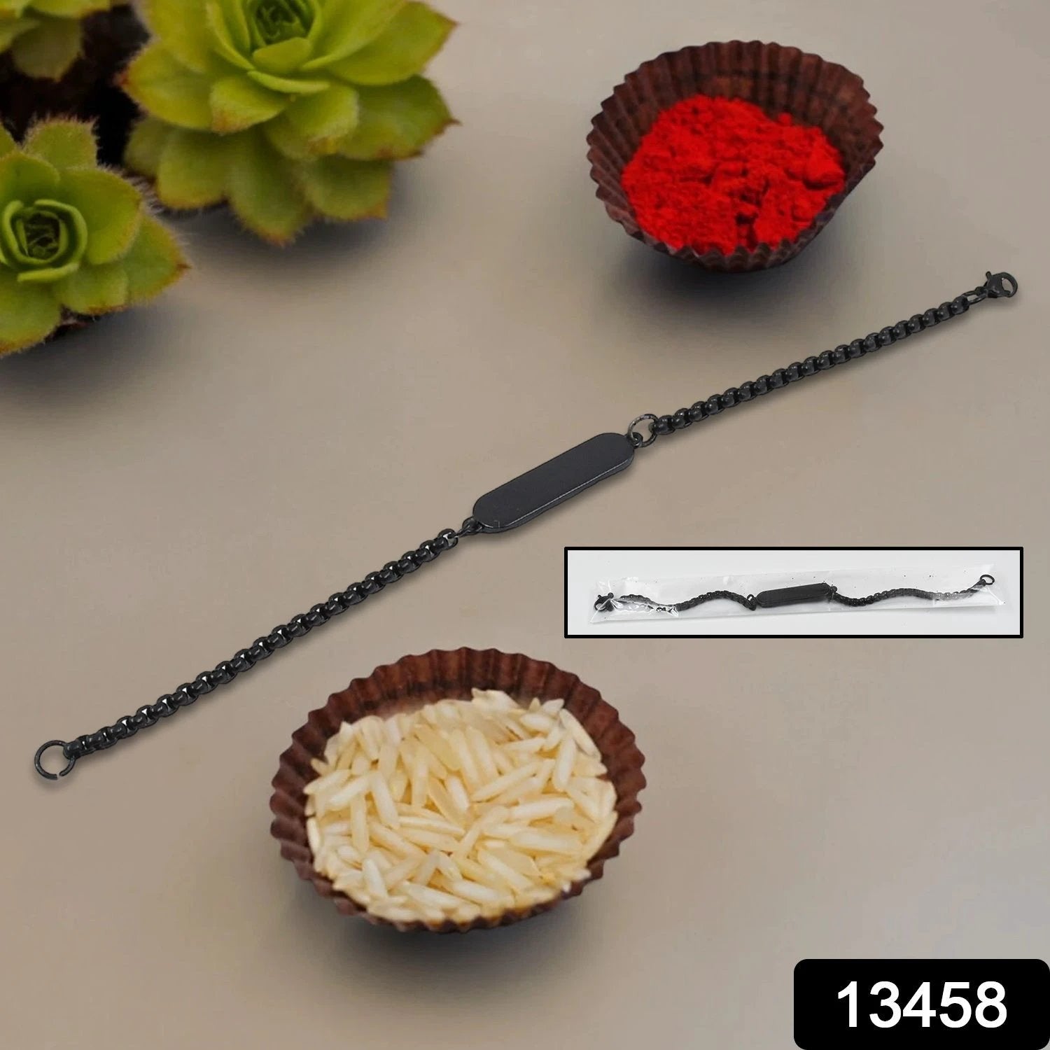Black Bracelet Rakhi Gift Bracelet (1 Pc) - 69KART
