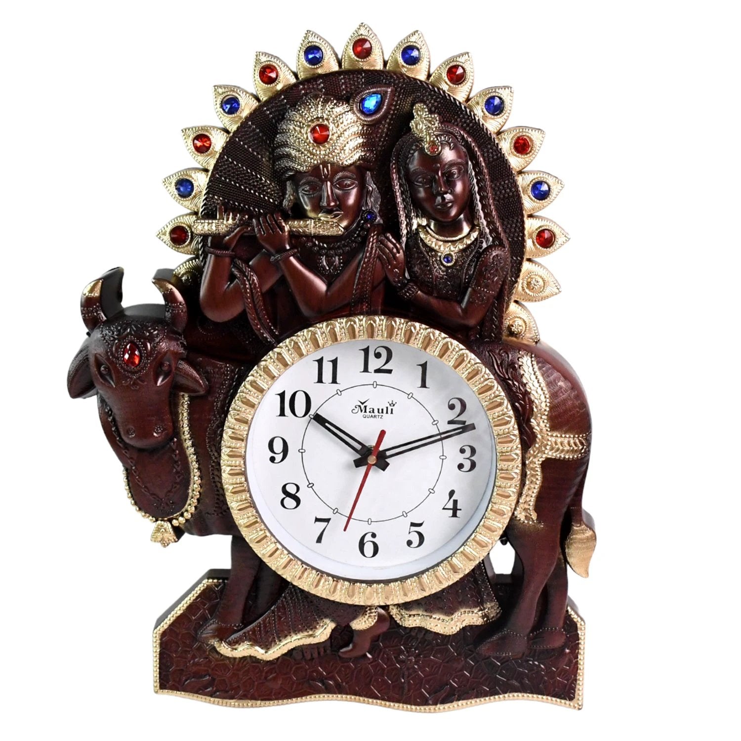 Analog Latest Stylish New Models Wall Clock With God Radha Kishan Frame by Wukusy