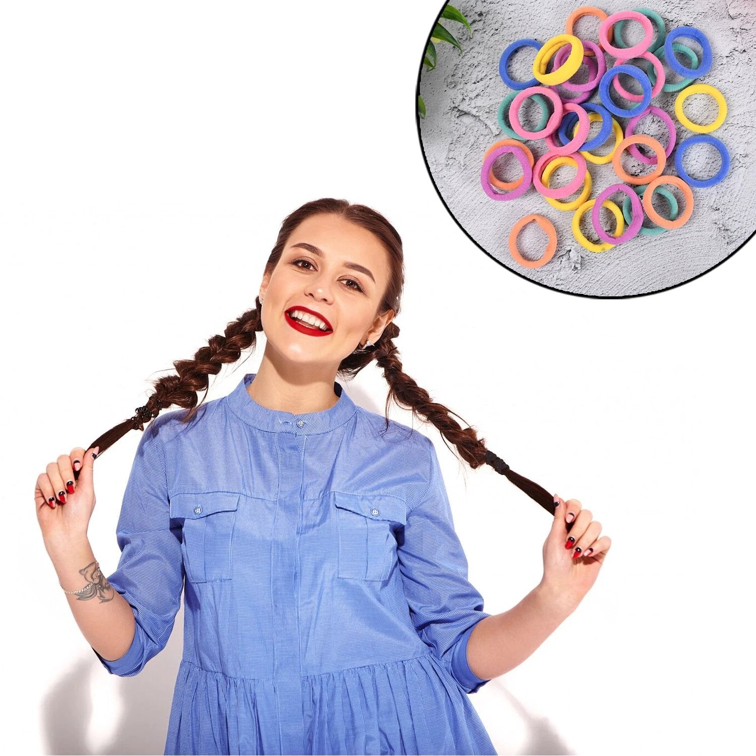 Mini Hair Ties Mini Hairlines Mini Hairbands (30 Pcs Set) - 69KART