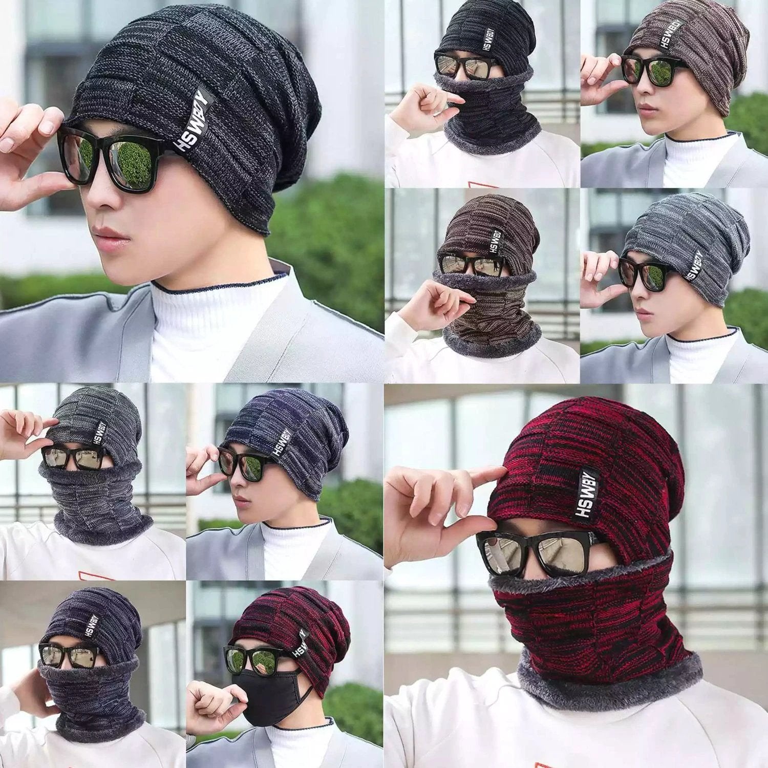 6066 Ultra Soft Unisex Woollen Beanie Cap Plus Muffler Scarf - 69kart