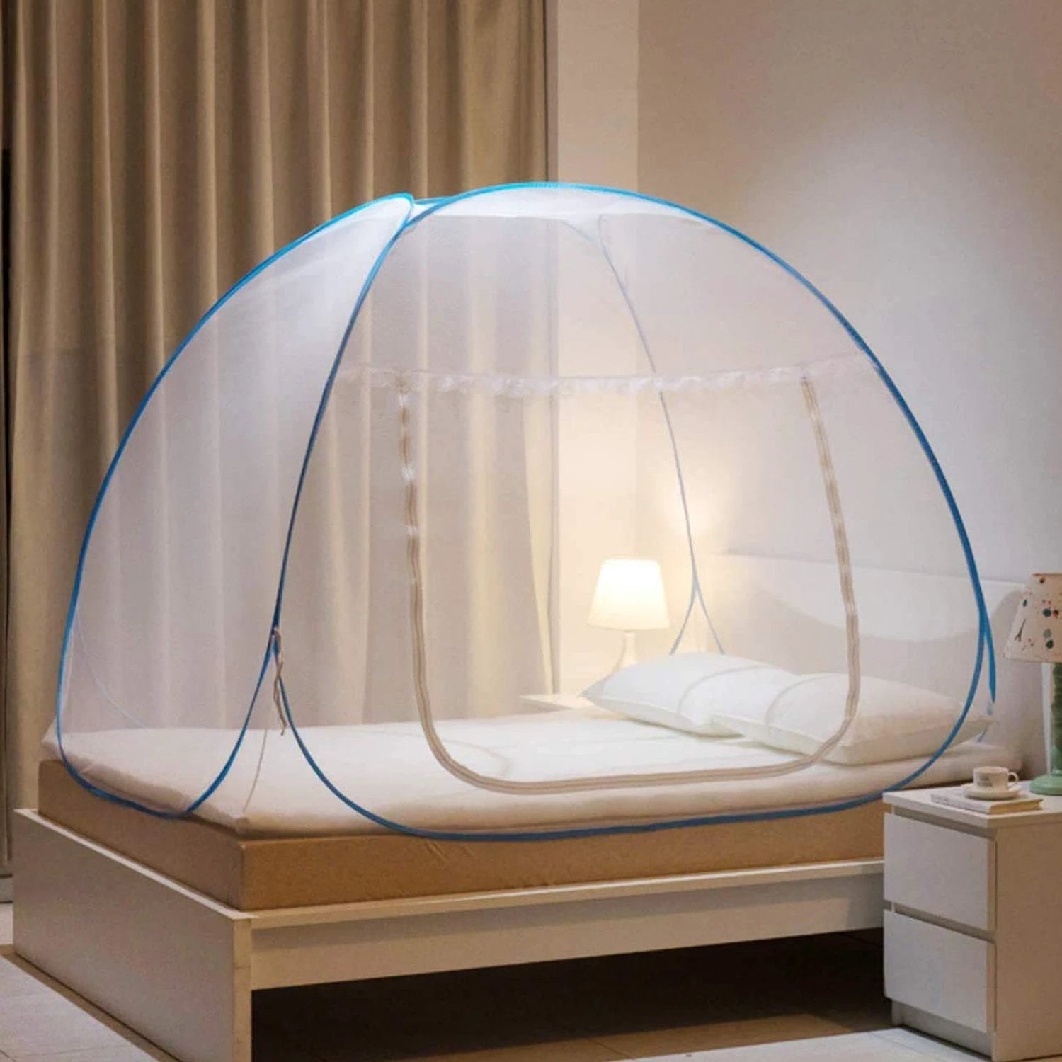 Premium Polyester Foldable Mosquito Net Tent (100 Cm Long 1 Pc) by Wukusy