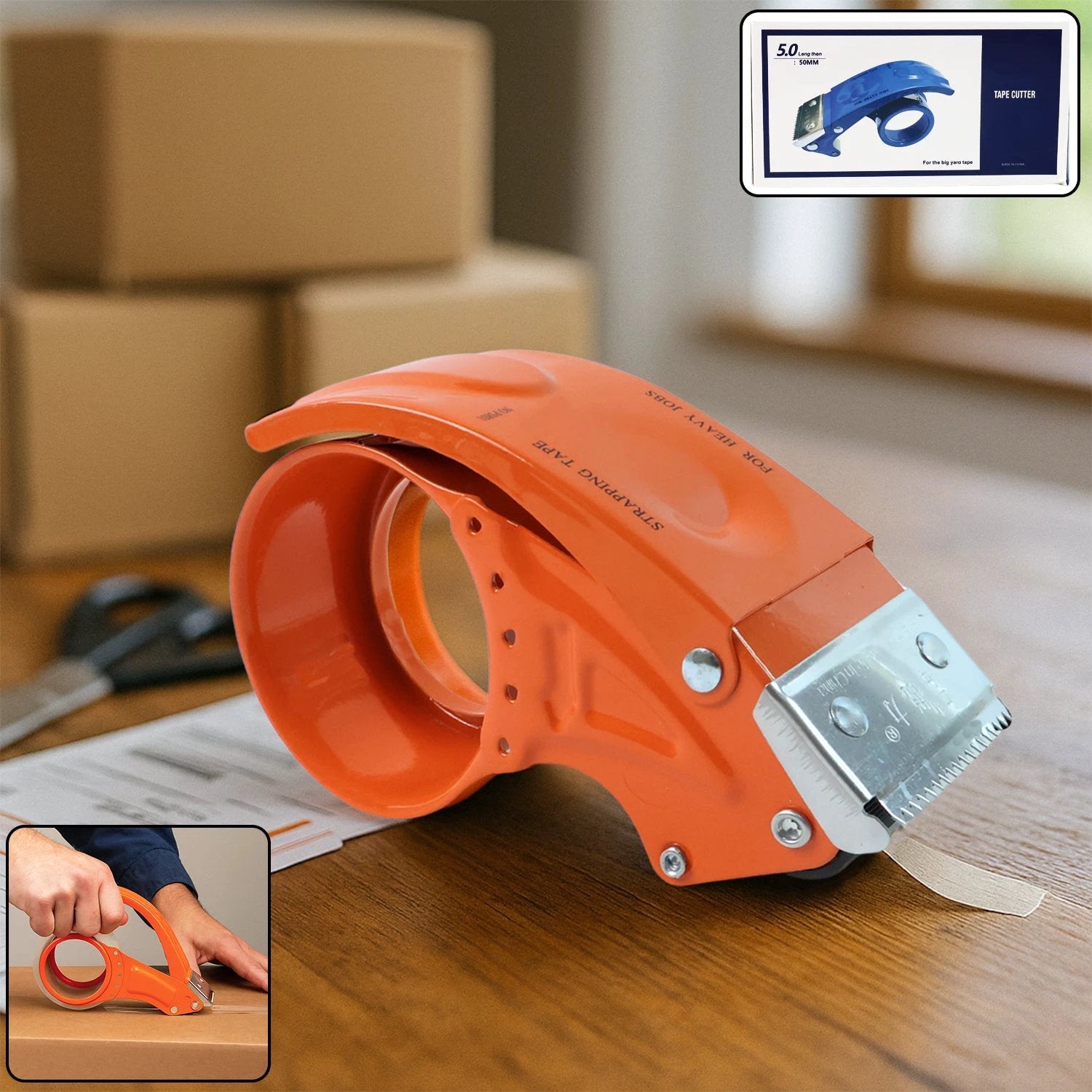 Heavy-duty Packing Tape Dispenser - (50 Mm  1 Pc) - 69kart