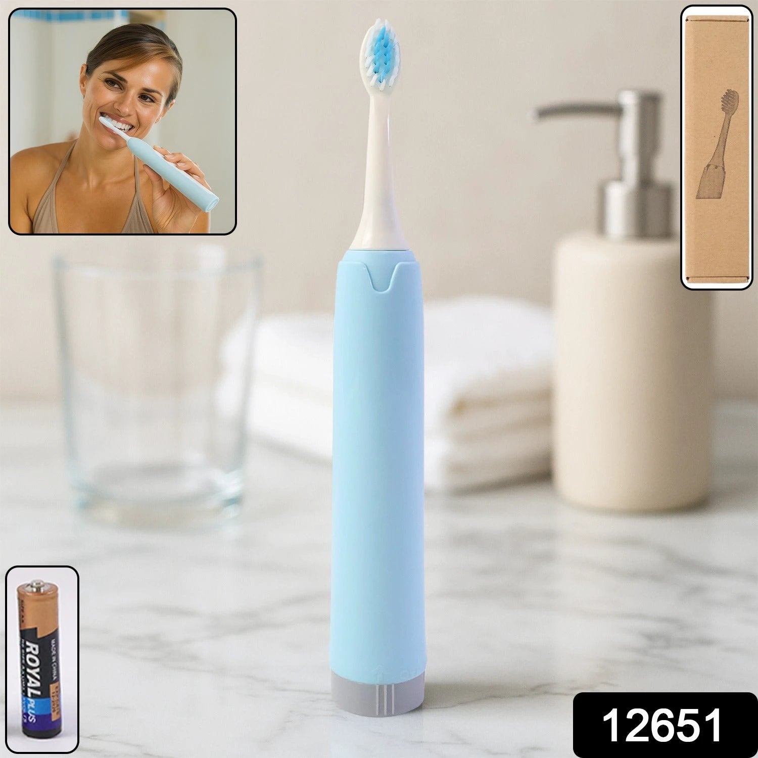 Portable Battery-operated Electric Toothbrush (1 Pc) - 69kart