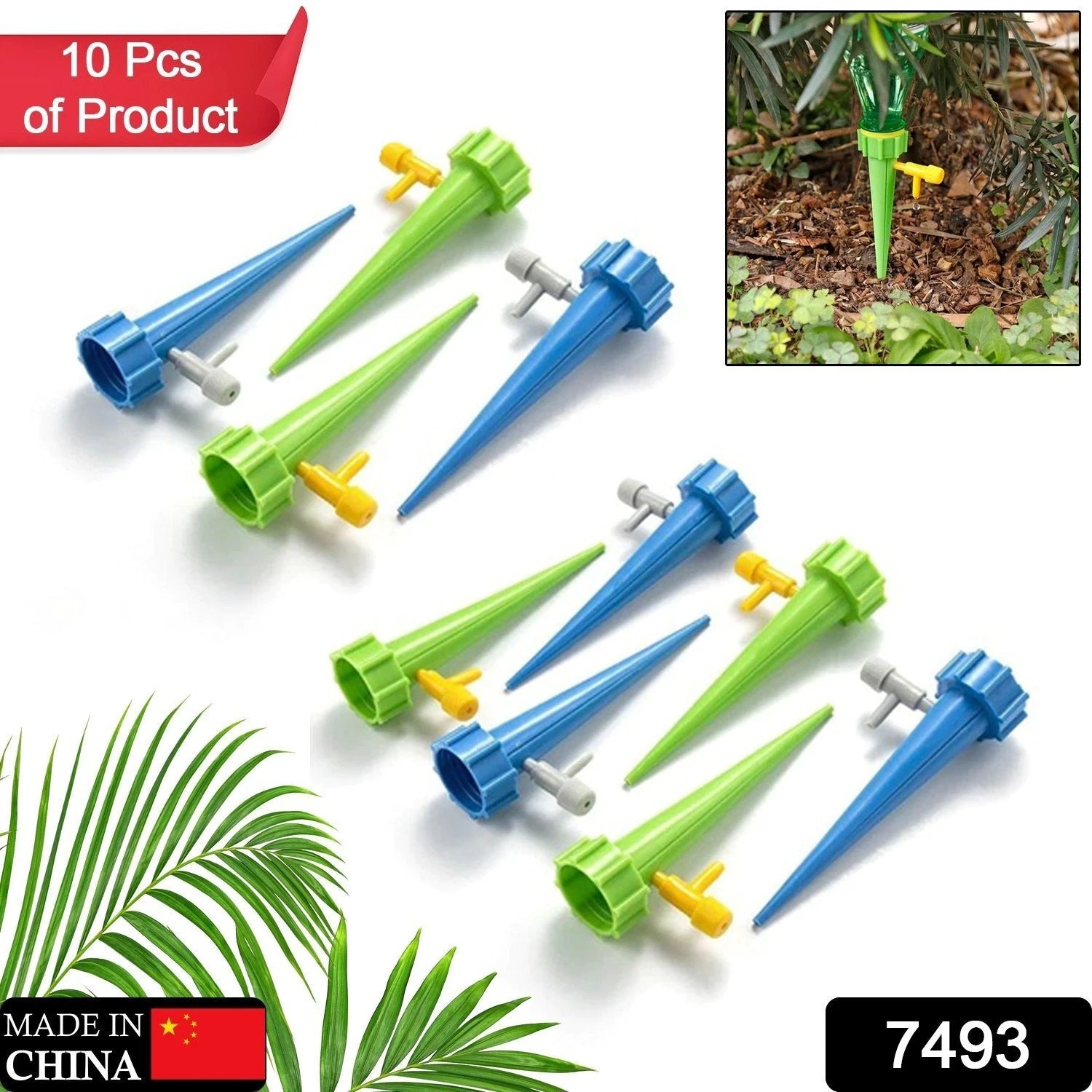 Plant Watering Spikes Self Watering Spikes Water Dripper For Plants Adjustable Plant Watering Devices With Slow Release Control Valve Switch - 69KART
