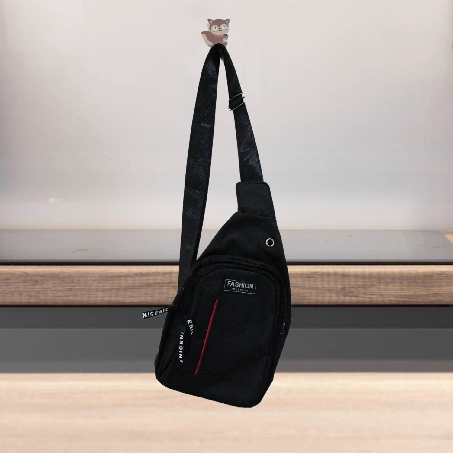 12859 Waterproof Anti Theft Cross-body Fanny Pack Waist Bag Shoulder Bags Chest Men Casual Fashion Usb Charging Earphone Hook Sling Travel Bag (1 Pc) by Wukusy