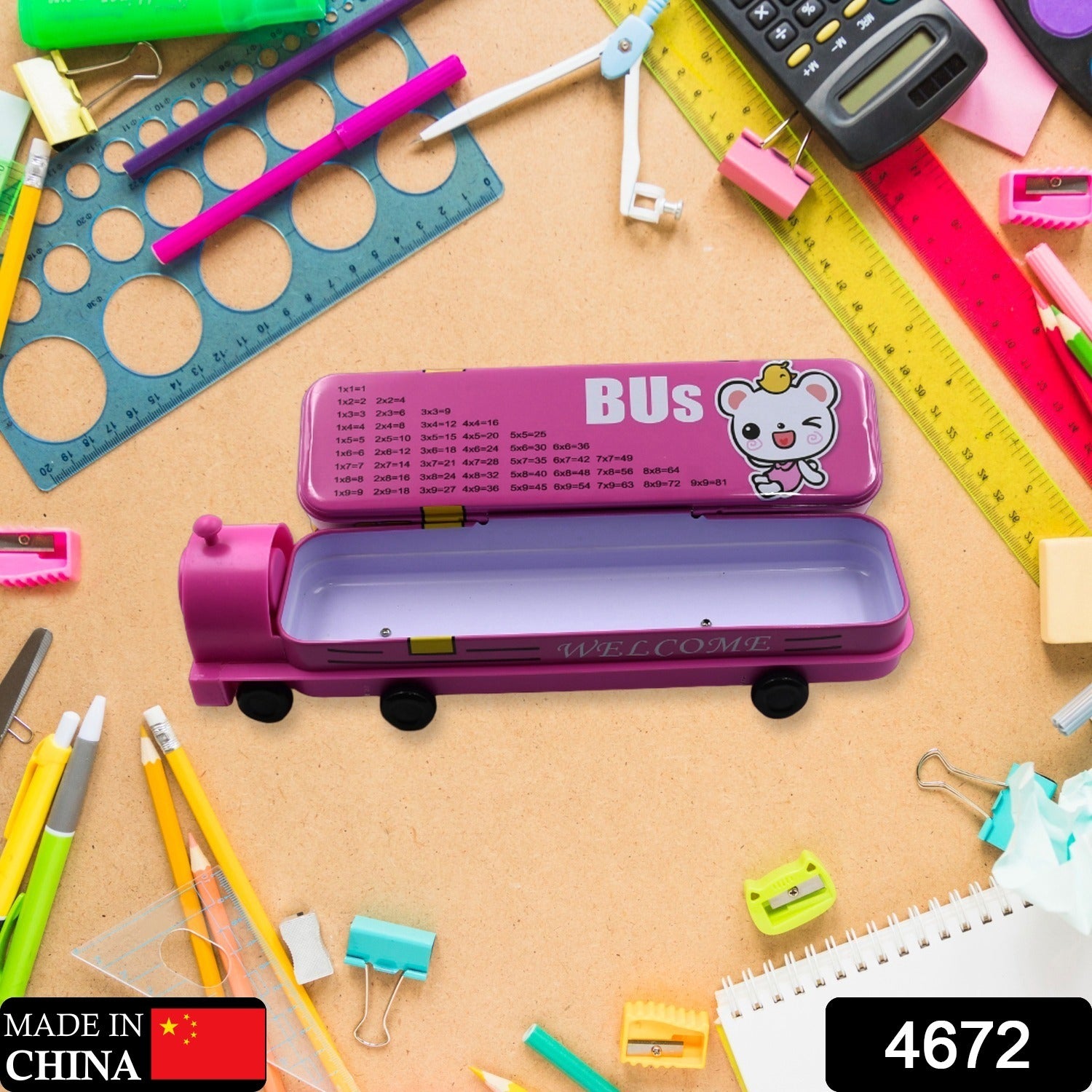 Double Decker Magic Bus Compass Pencil Box