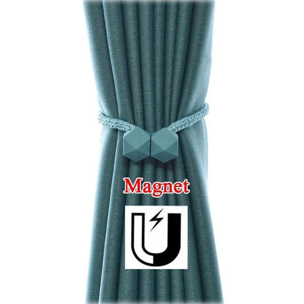 1441 Hexagonal Magnetic Braided Rope Drapery Window Curtains Loop Binding Ties Buckle (2 Pc) by Wukusy