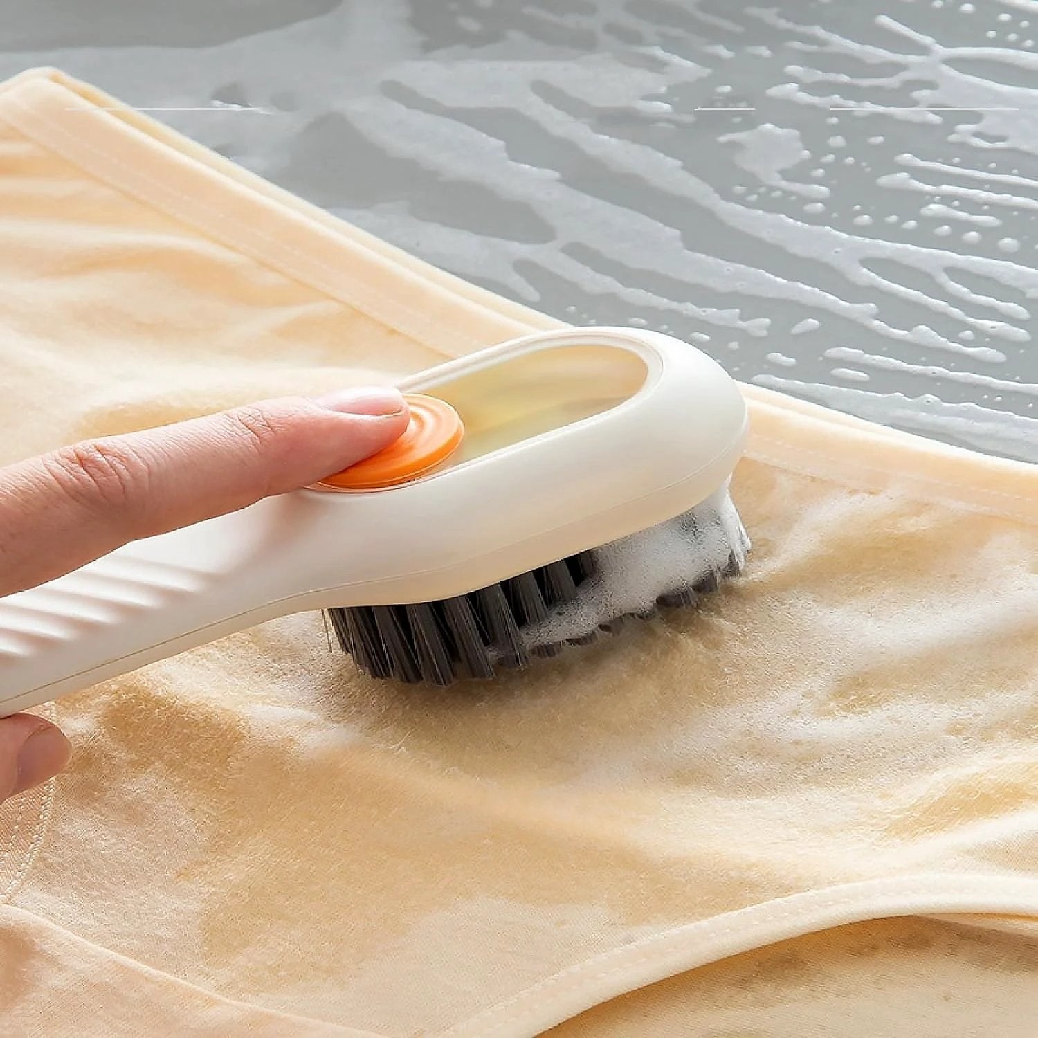 17928 Multifunctional Scrubbing Brush With Liquid  Soap Dispenser Cleaning Brush With Liquid  Soap Dispenser Shoe Brush For Cleaning Cloth Cleaning Brush With Handleliquid Shoe Brush For Shoe Clothes (1 Pc) - 69kart