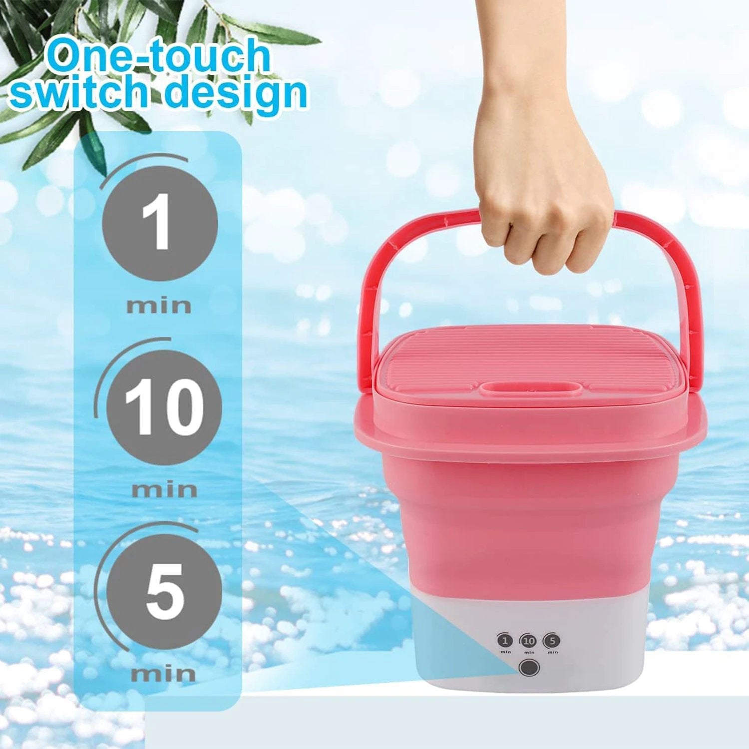 Foldable Electric Washing Bucket (1 Pc) by Wukusy
