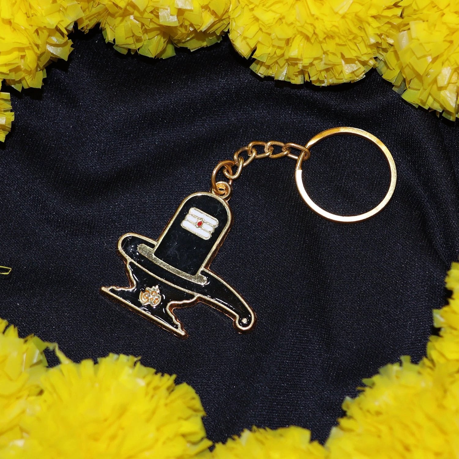 Shivling Design Golden Keychain by Wukusy