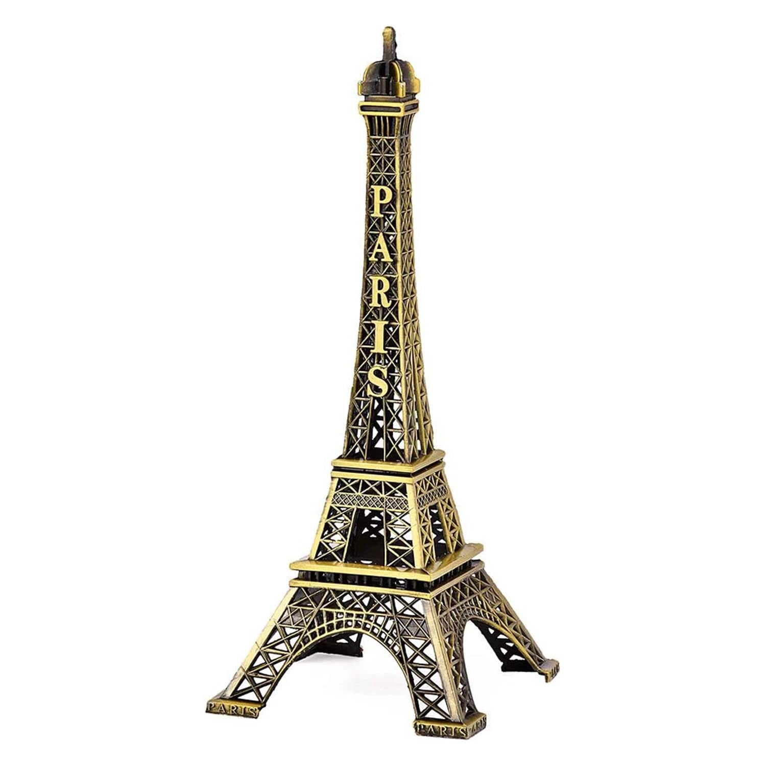 4733 Antique Finish 3d Metal Paris Eiffel Tower Metal Craft Famous Landmark Building Metal Statue Cabinet Office Gifts Decorative Showpiece. by Wukusy
