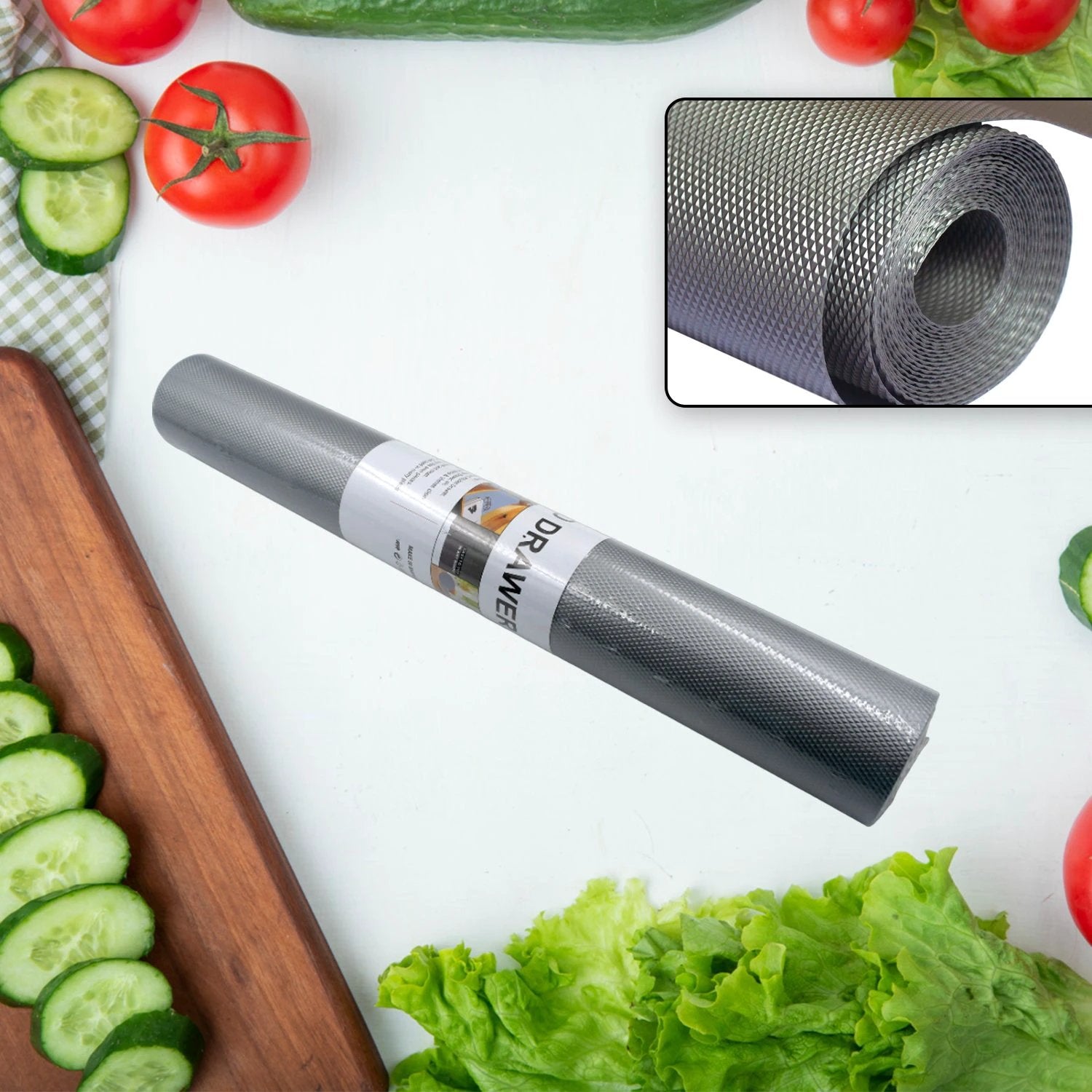 4103 Multipurpose Anti-slip Bathroom Kitchen Cabinet Drawer Shelf Mat Liner Sheets Roll Fridge Mat Table Mat Anti-slip Super Strong Placement Mat For Fridge Bathroom Kitchen Drawer Shelf Liner (45cmx5m) by Wukusy