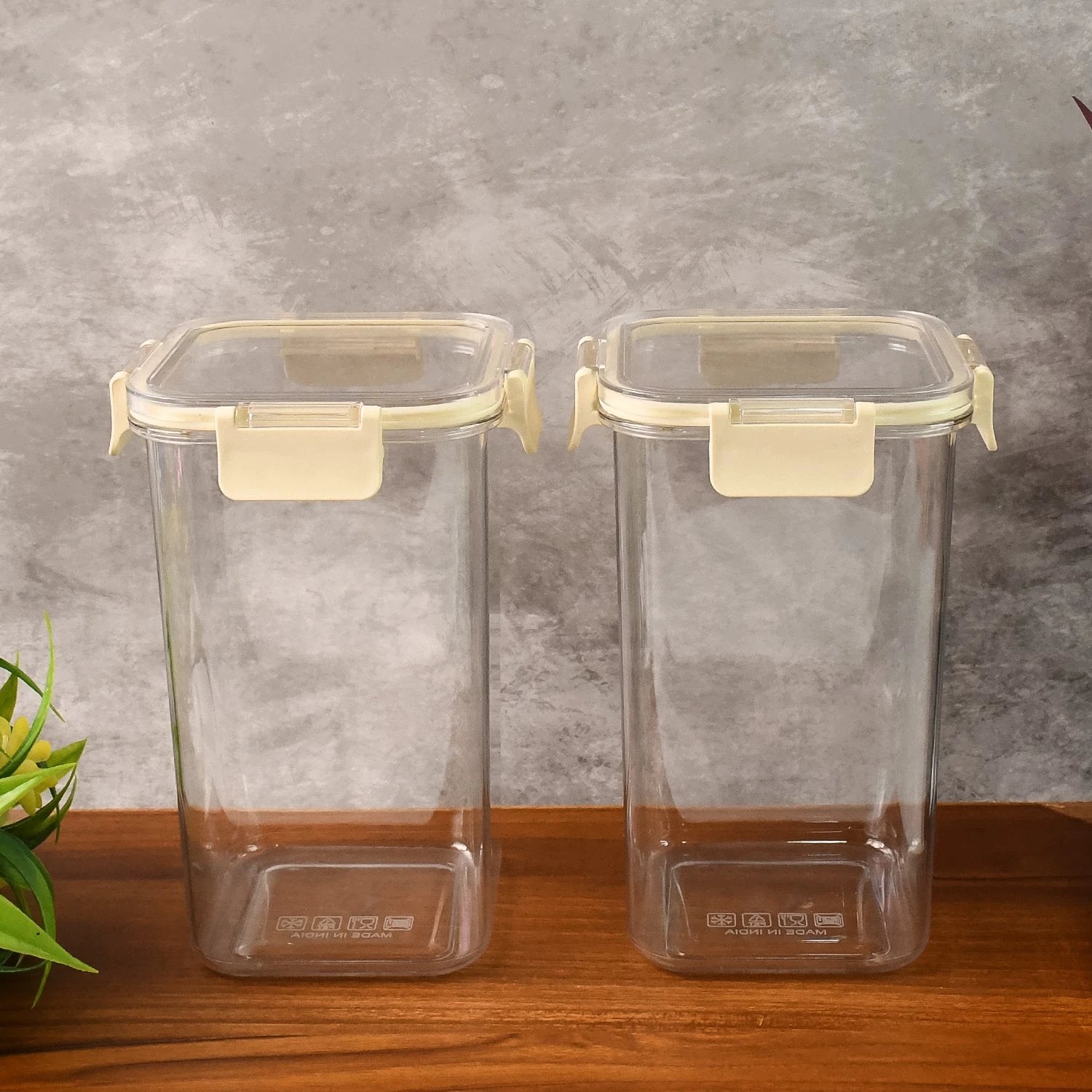 Apex Press N Lock Airtight Kitchen Storage Container Set (2pc1400ml) Approx by Wukusy