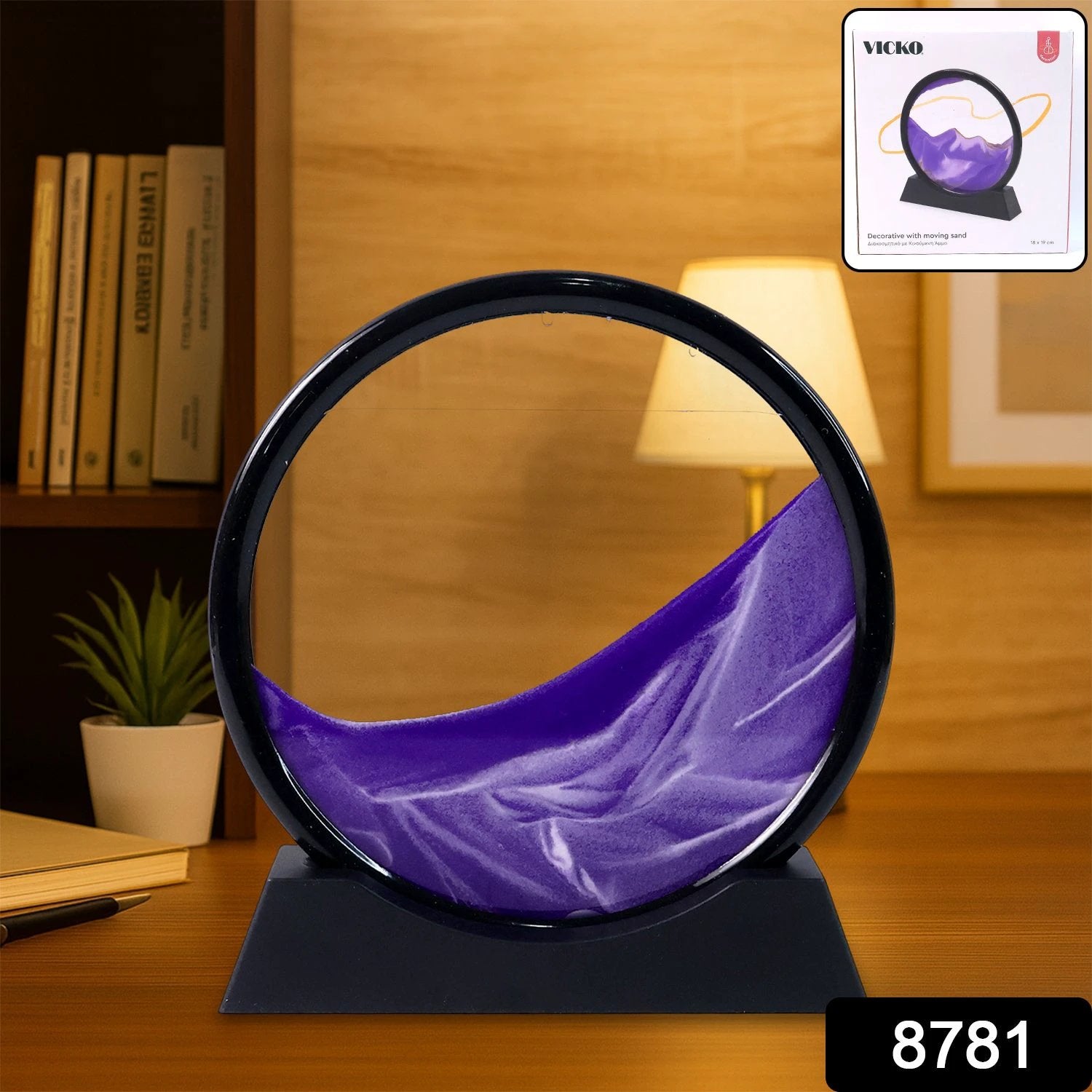 8781 Moving Sand Art Picture Decor 3d Deep Sea Sandscape Liquid Motion Round Glass Frame Display Flowing Sand Relaxing Gift For Kids Adults Painting Artistic Sandscape For Home Office Ornament Desktop Art Bookshelves Decoration (1 Pc ) by Wukusy