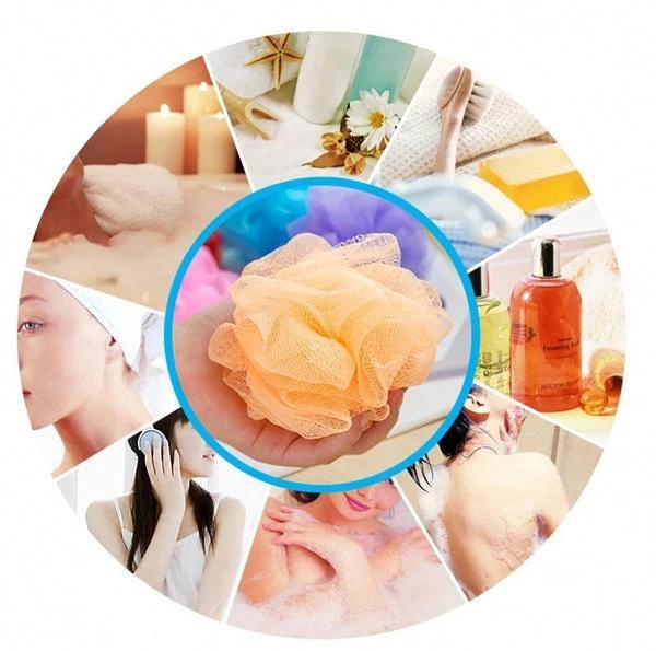 1462b Bath Sponge Round Loofah And Back Scrubber For Men And Women by Wukusy