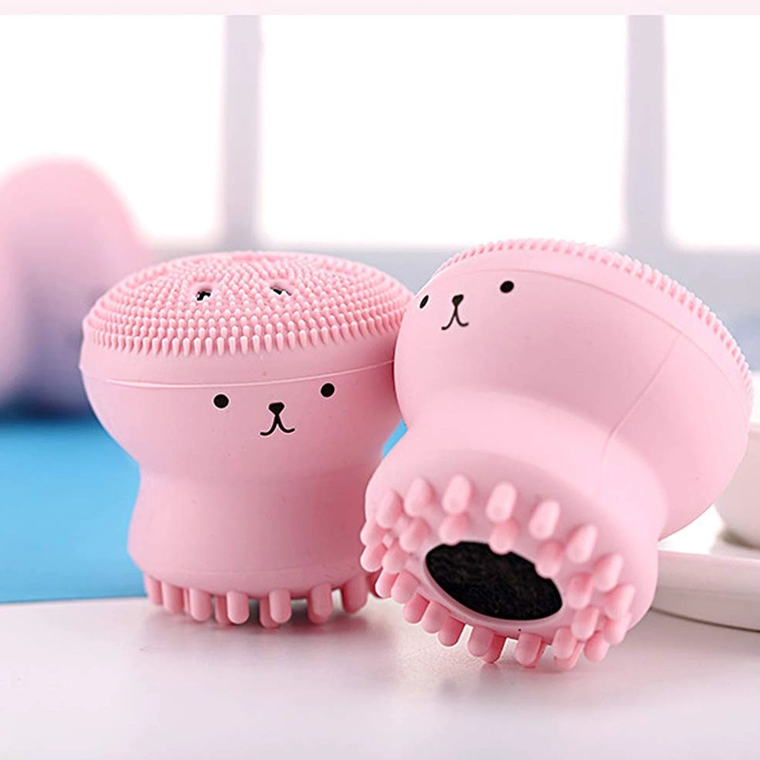 1671 Facial Cleansing Brushes Cute Octopus Shape Silicone Face Scrubber Massager Skincare Tool (1pc) - 69kart