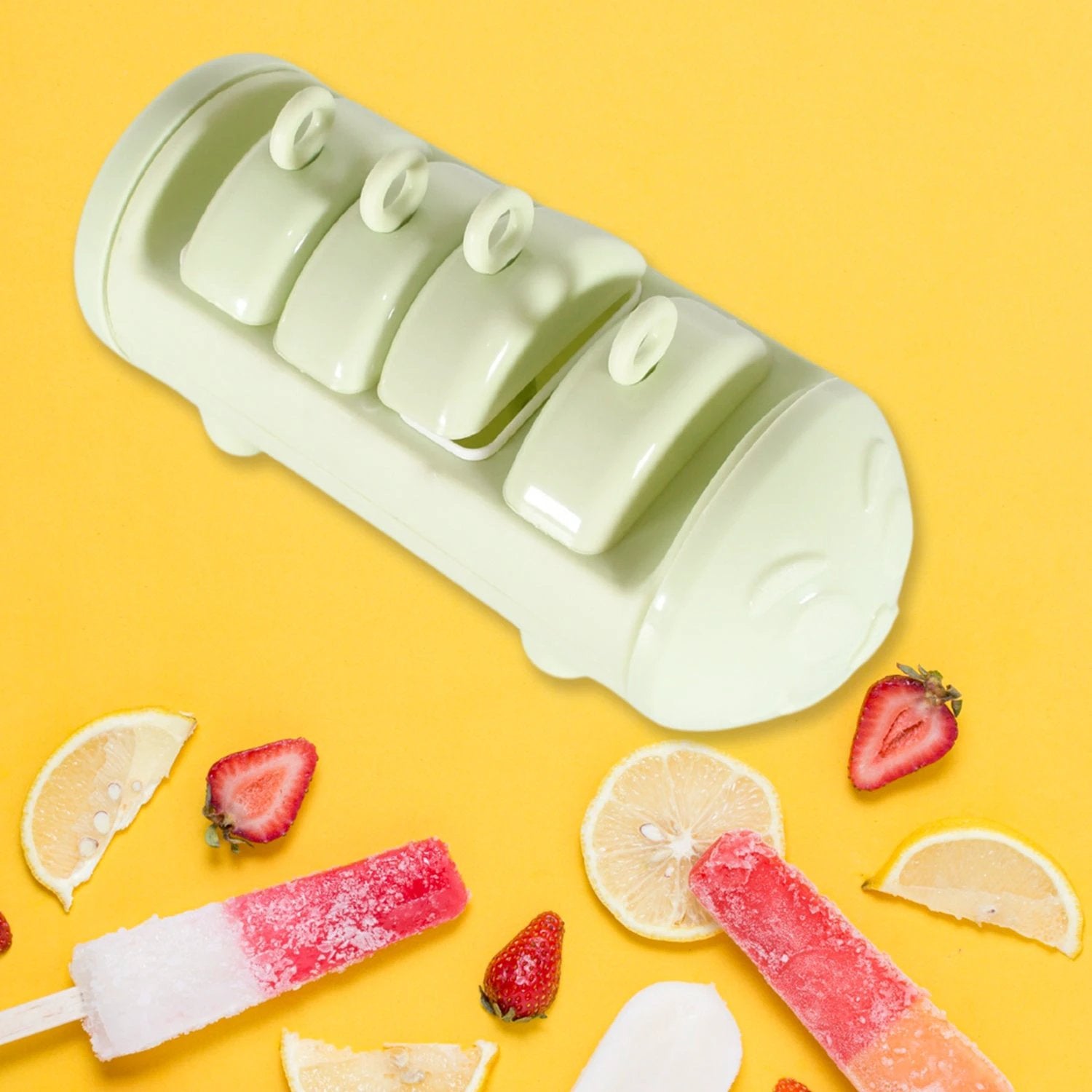 5596 Cartoon Shape Mold Ice Candy Popsicle Mold Ice Plastic Ice Candy Maker Kulfi Maker Molds Set With 4 Cups (1 Pc  Multicolor) - 69kart