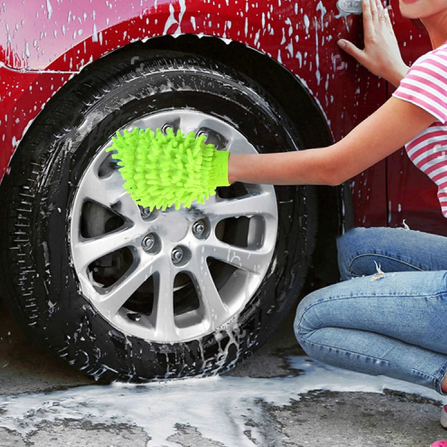 Microfiber Car Wash Glove Mitt For Carbikehome Surface by Wukusy