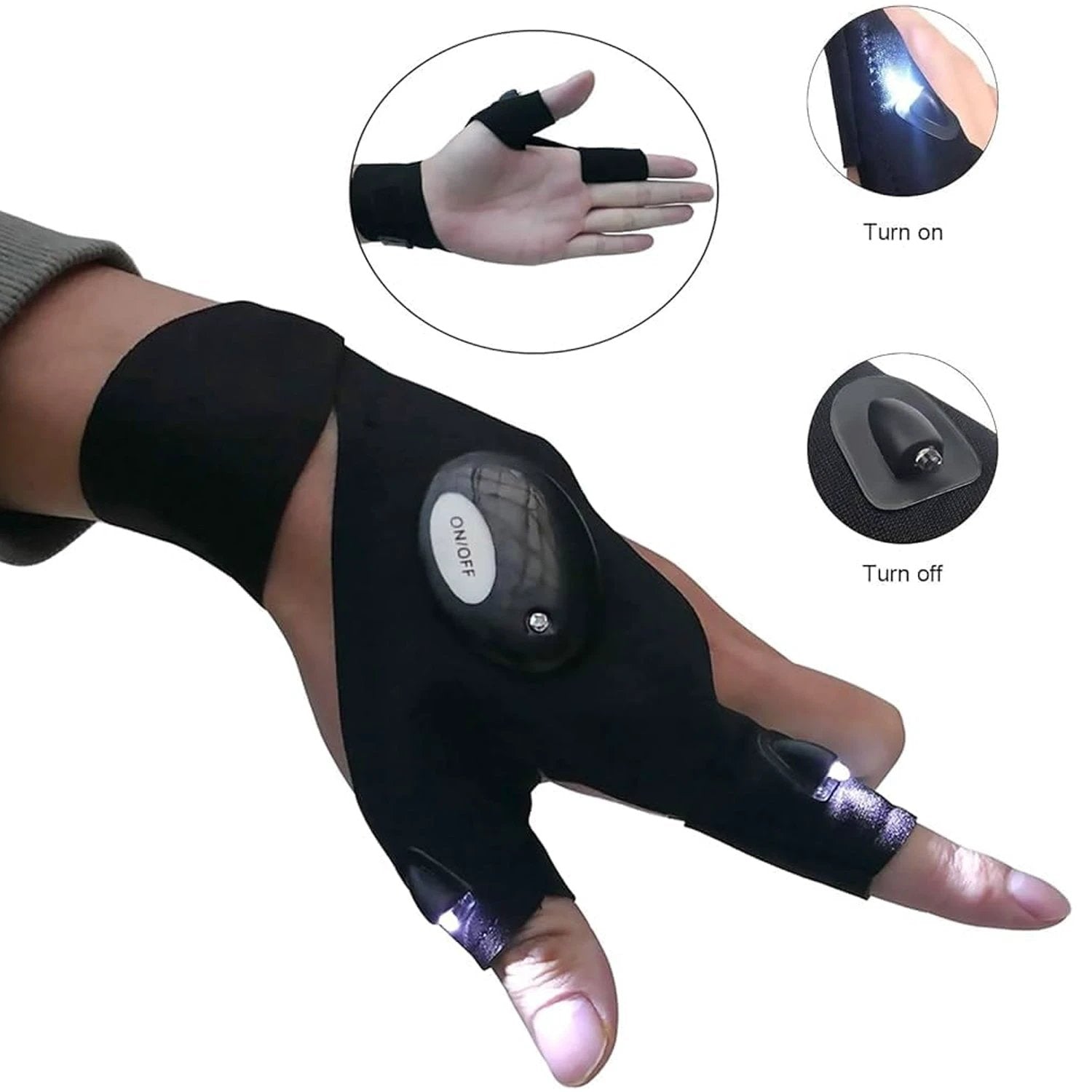 Led Flashlight Gloves Gifts For Men (Hand Gloves Light 1 Pair) by Wukusy
