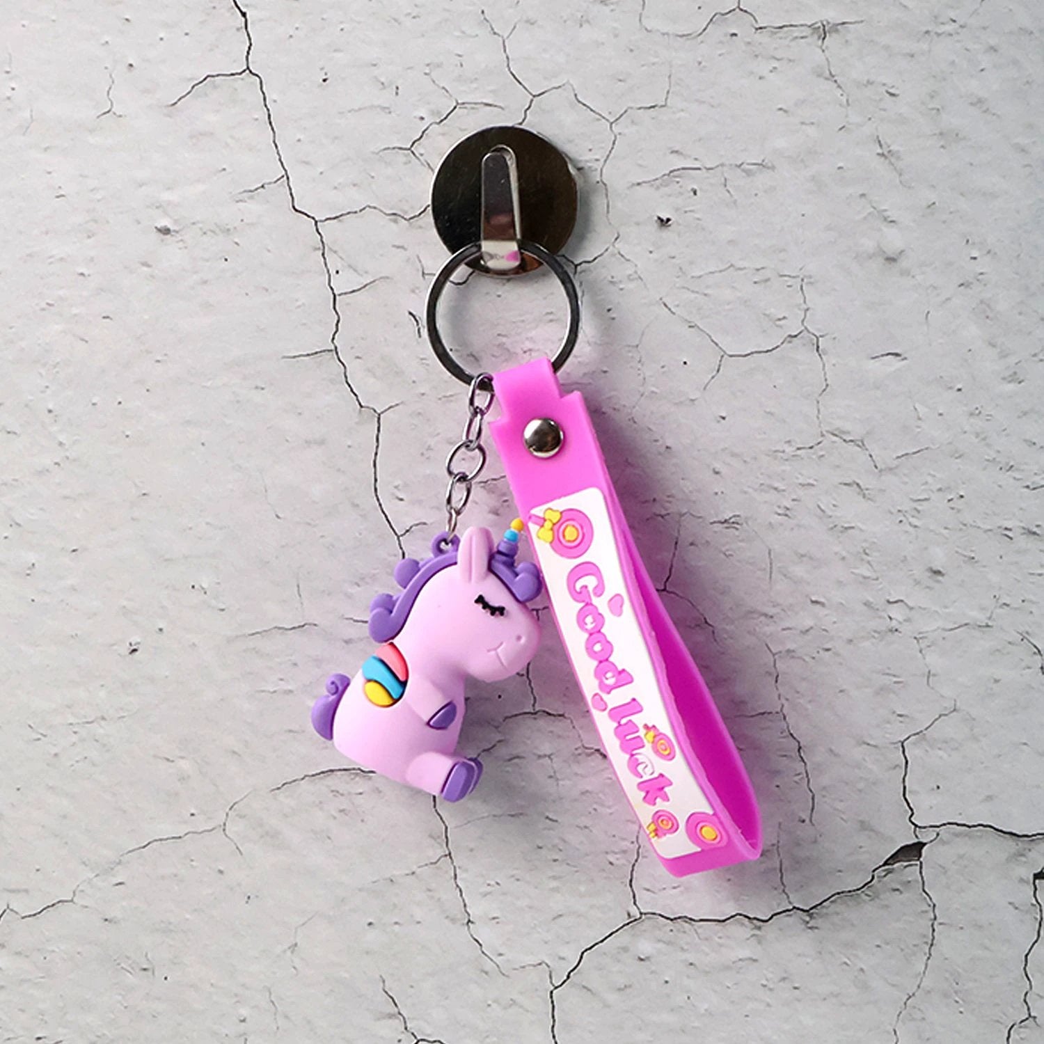Cute Cartoon Silicone 3d Key Chain With Metal Hook  Strap (Pack Of 1) - 69KART