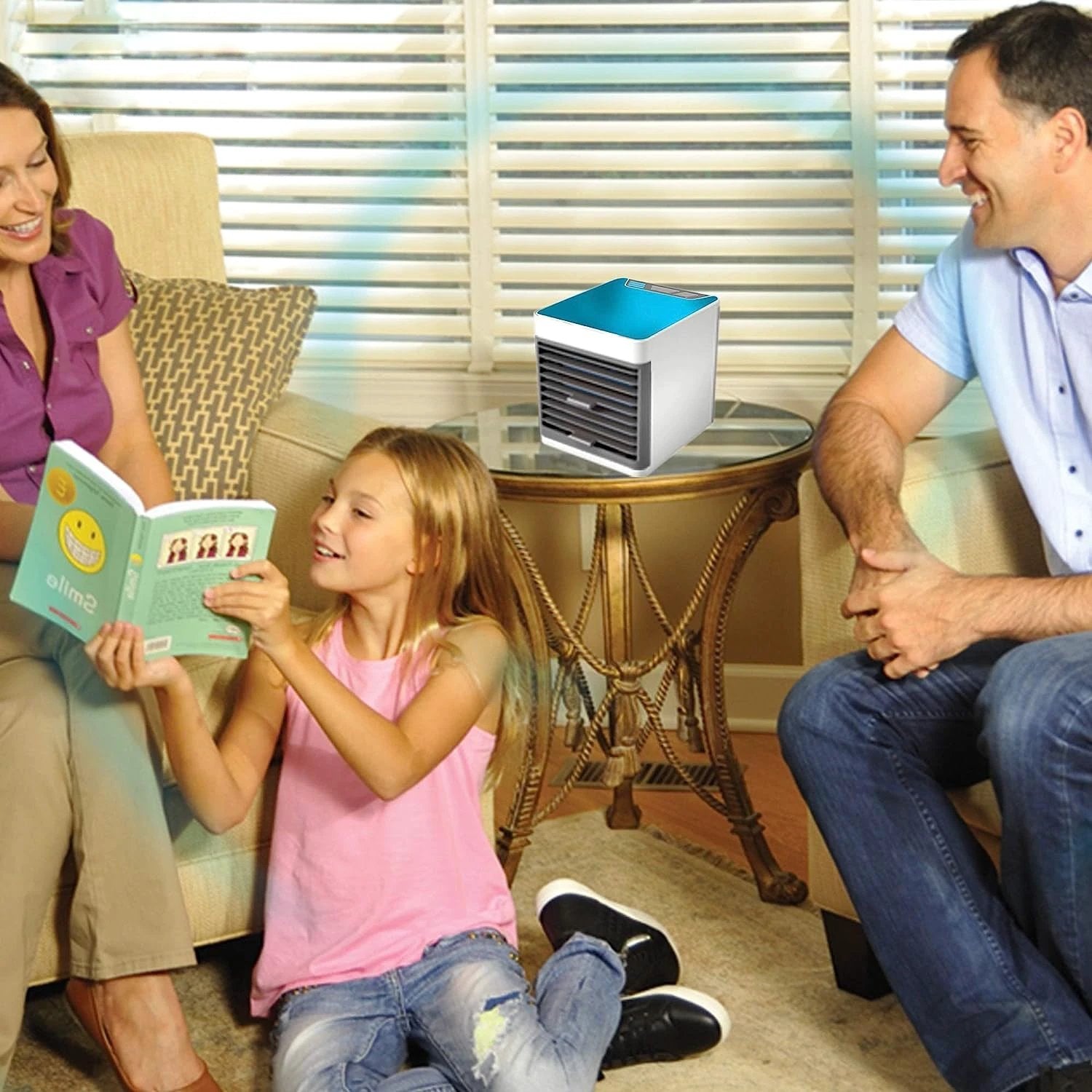 1464 Mini Portable Air Cooler Personal Space Cooler Easy To Fill Water And Mood Led Light And Portable Air Conditioner Device Cool Any Space Like Home Office - 69kart