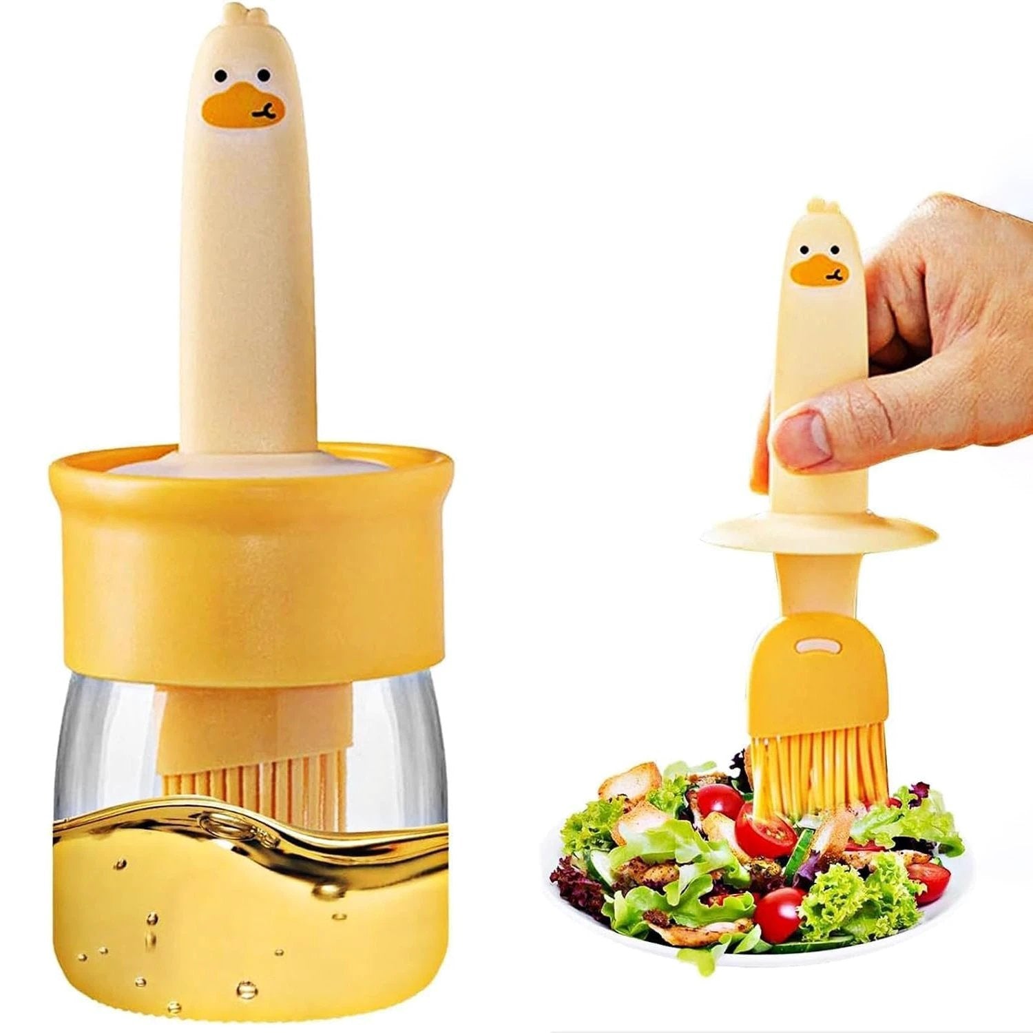 2 In 1 Oil Dispenser Bottle With Silicone Basting Brush (1 Set) by Wukusy