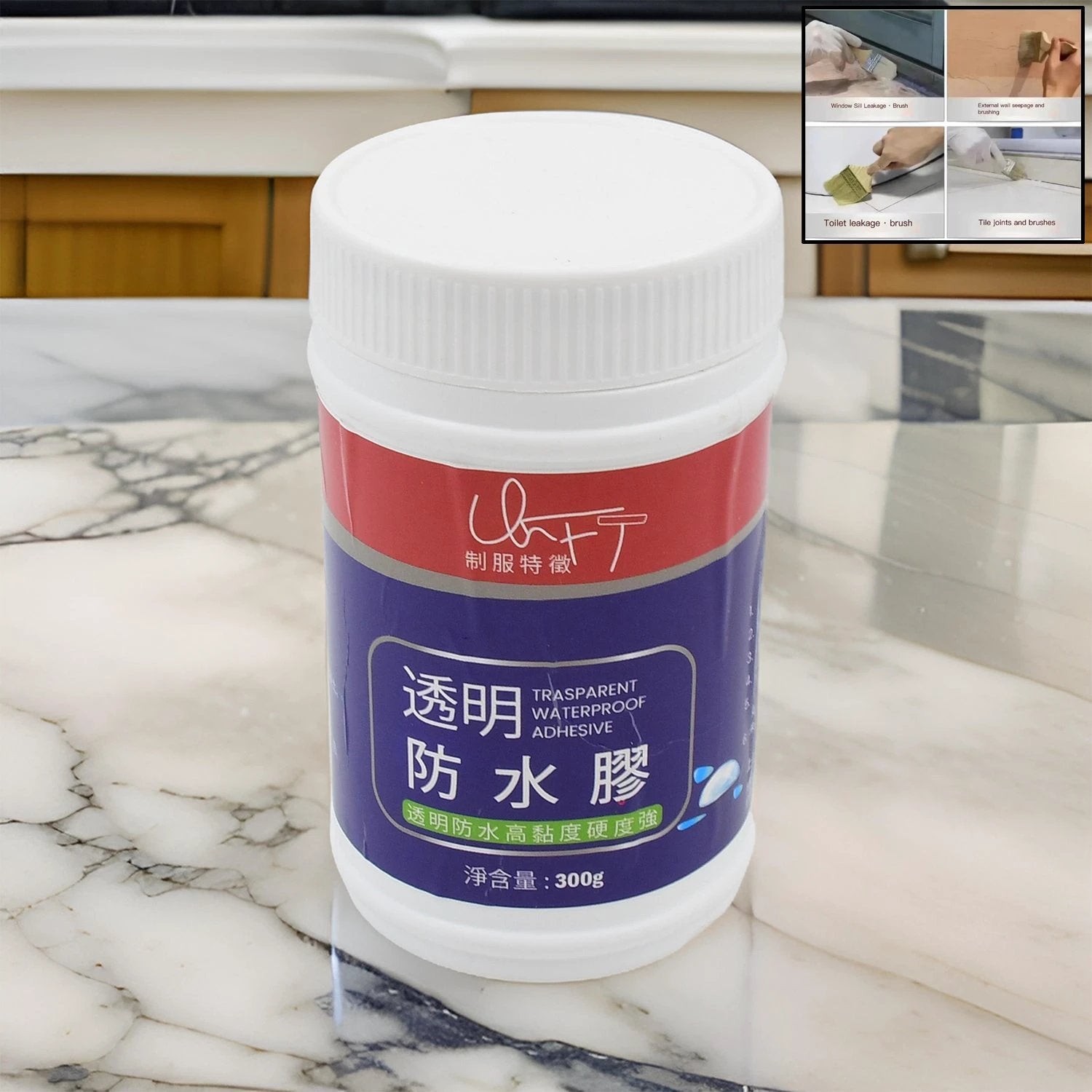 Transparent Waterproof Glue 300g Without Brush (1 Pc) by Wukusy