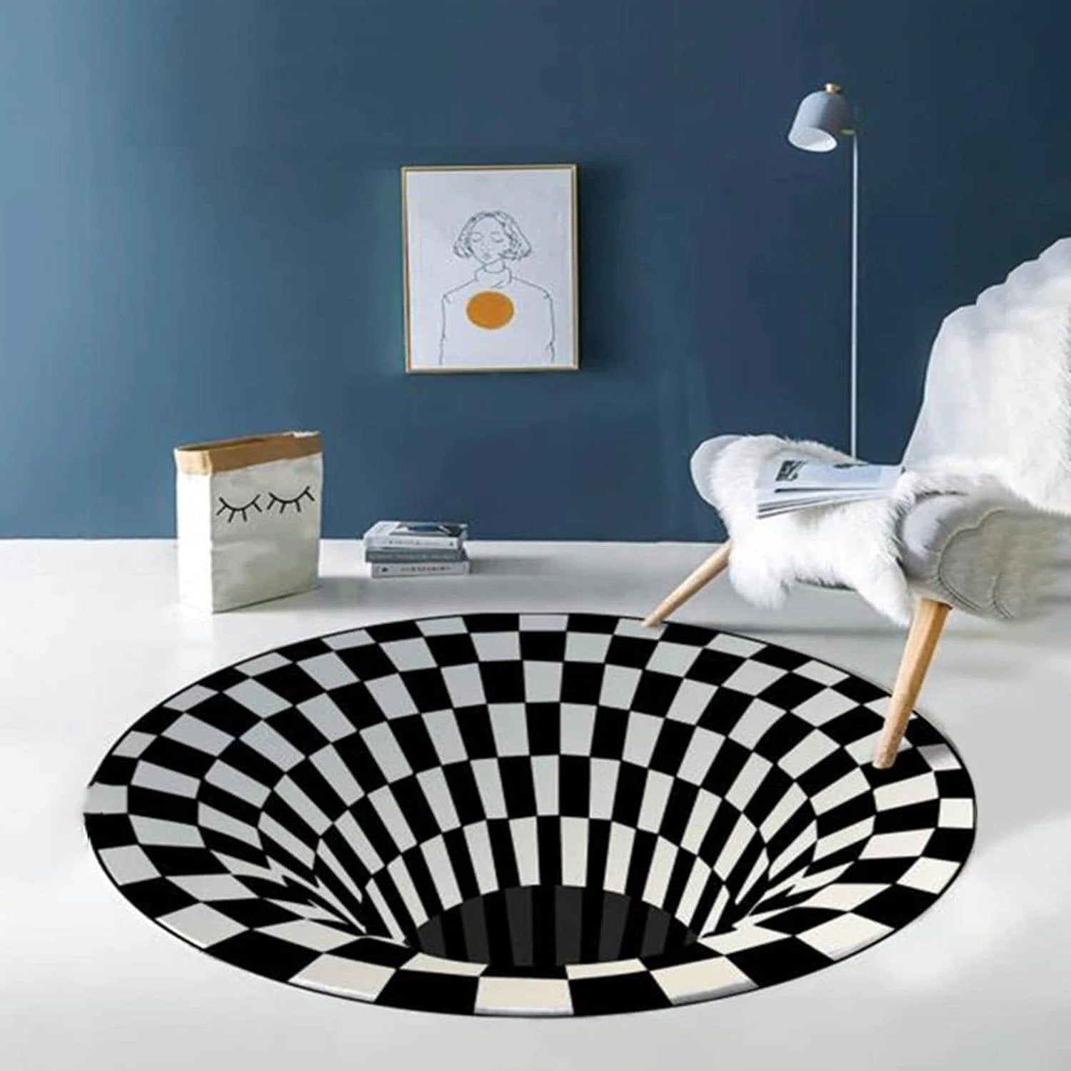 3d Space Round Carpet Floor Mat Non-woven Doormat (1 Pc  78 Cm) - 69kart