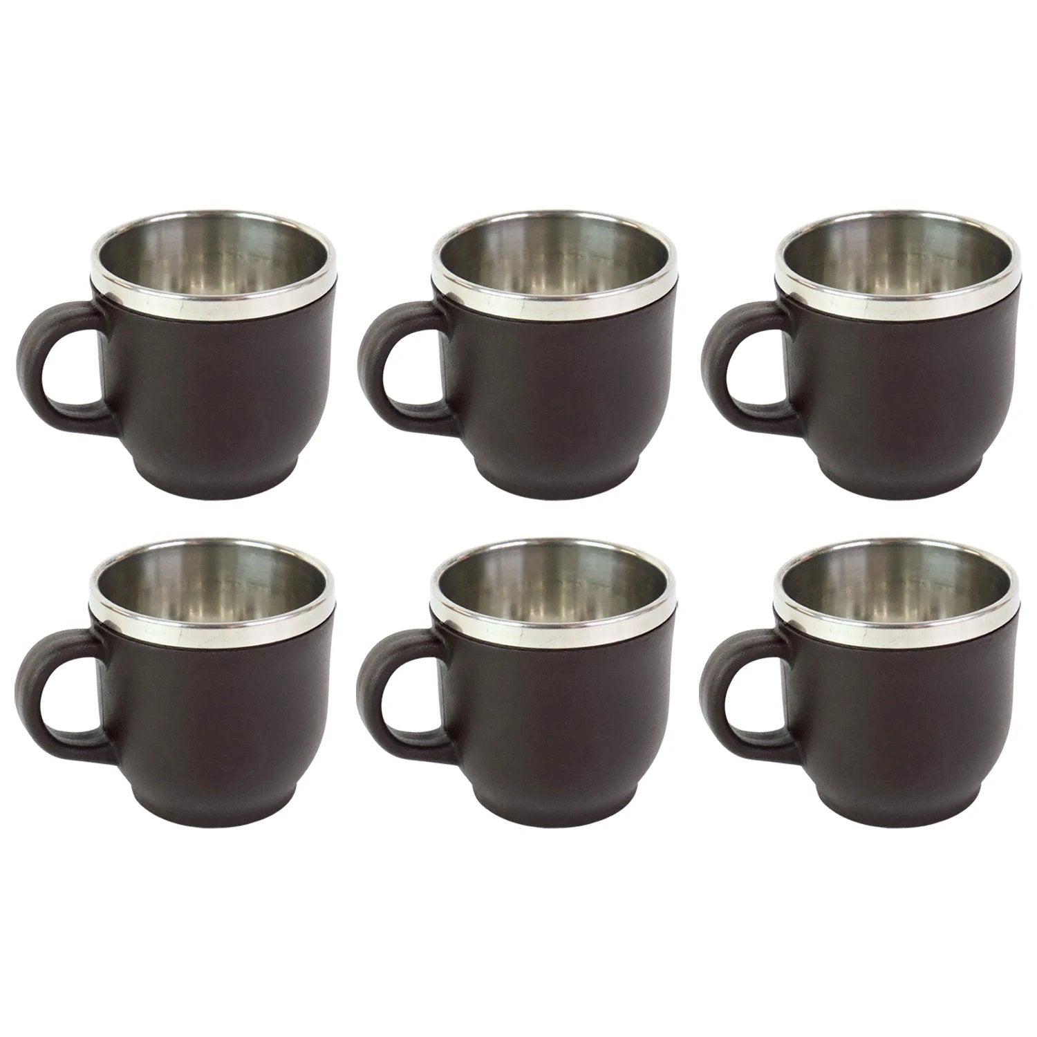 Apex Premium Double Wall Stainless Steel Cappuccino Mug Gift Set (6 Pc  100 Ml) - 69KART