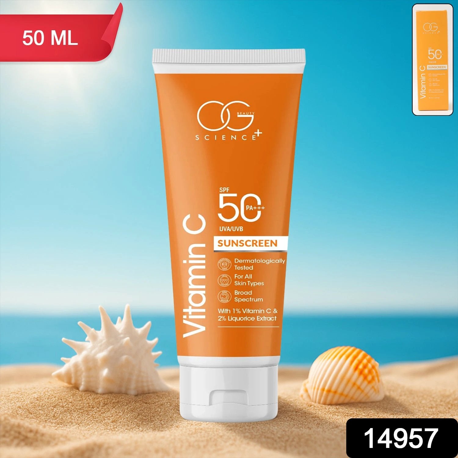 Og Beauty Vitamin C Sunscreen Spf 50 Pa+++ - (1 Pc  50ml) - 69KART